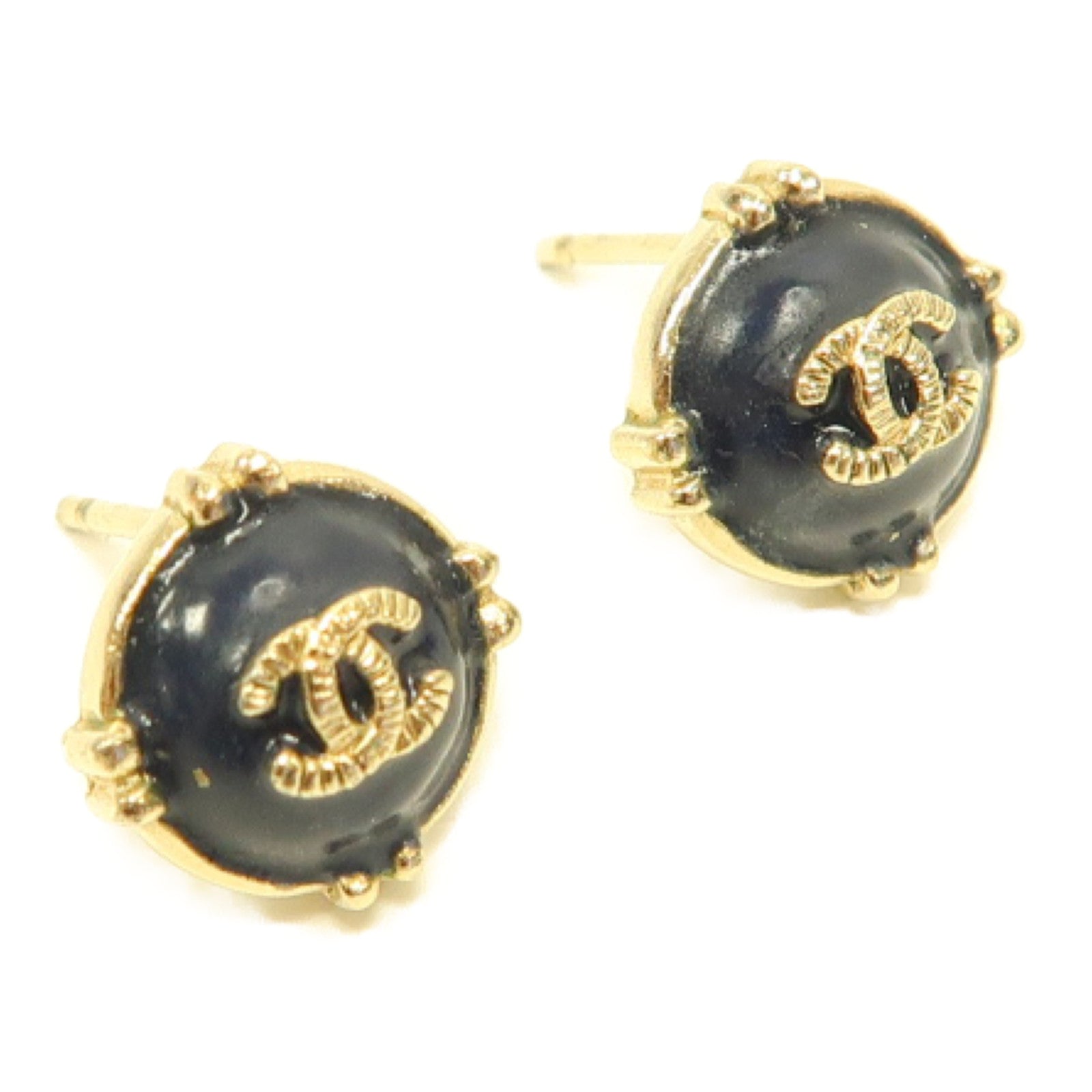 CHANEL 金屬Earrings耳環金色/黑色