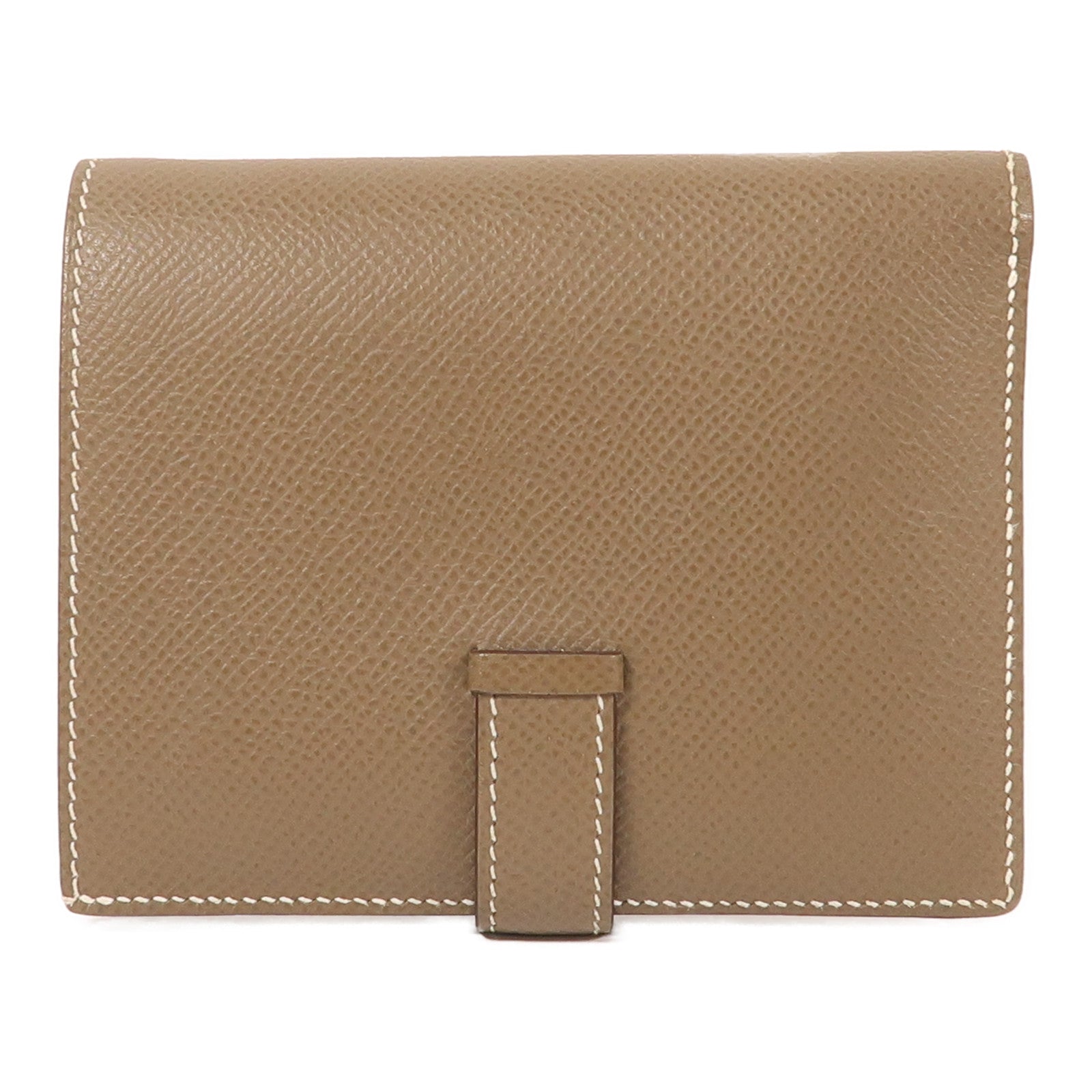 HERMES Epsom皮革Bearn Compact銀扣錢包Etoupe 18