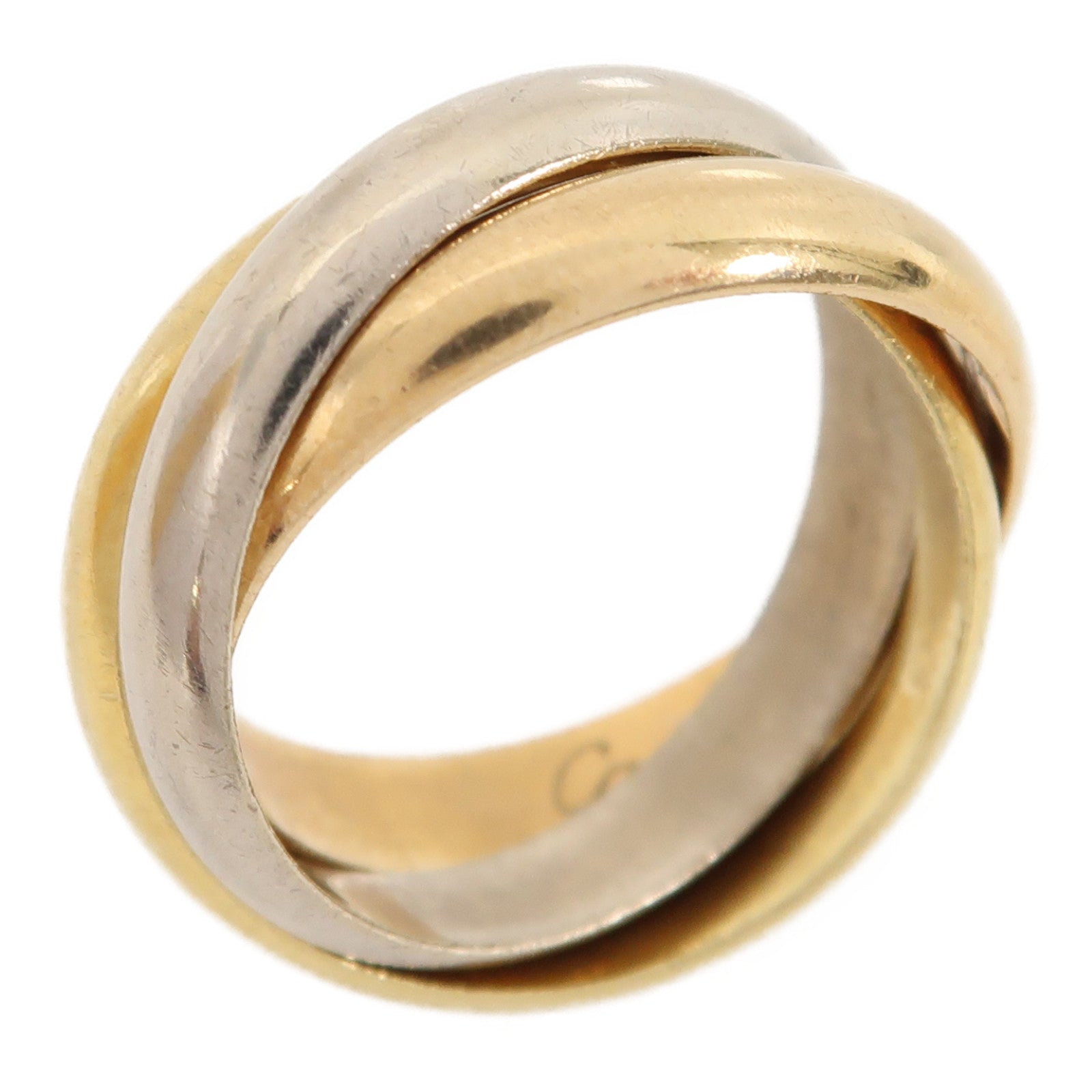 CARTIER 【激減優惠】18K黃金/白金/玫瑰金Trinity Ring 11.7g戒指US#5