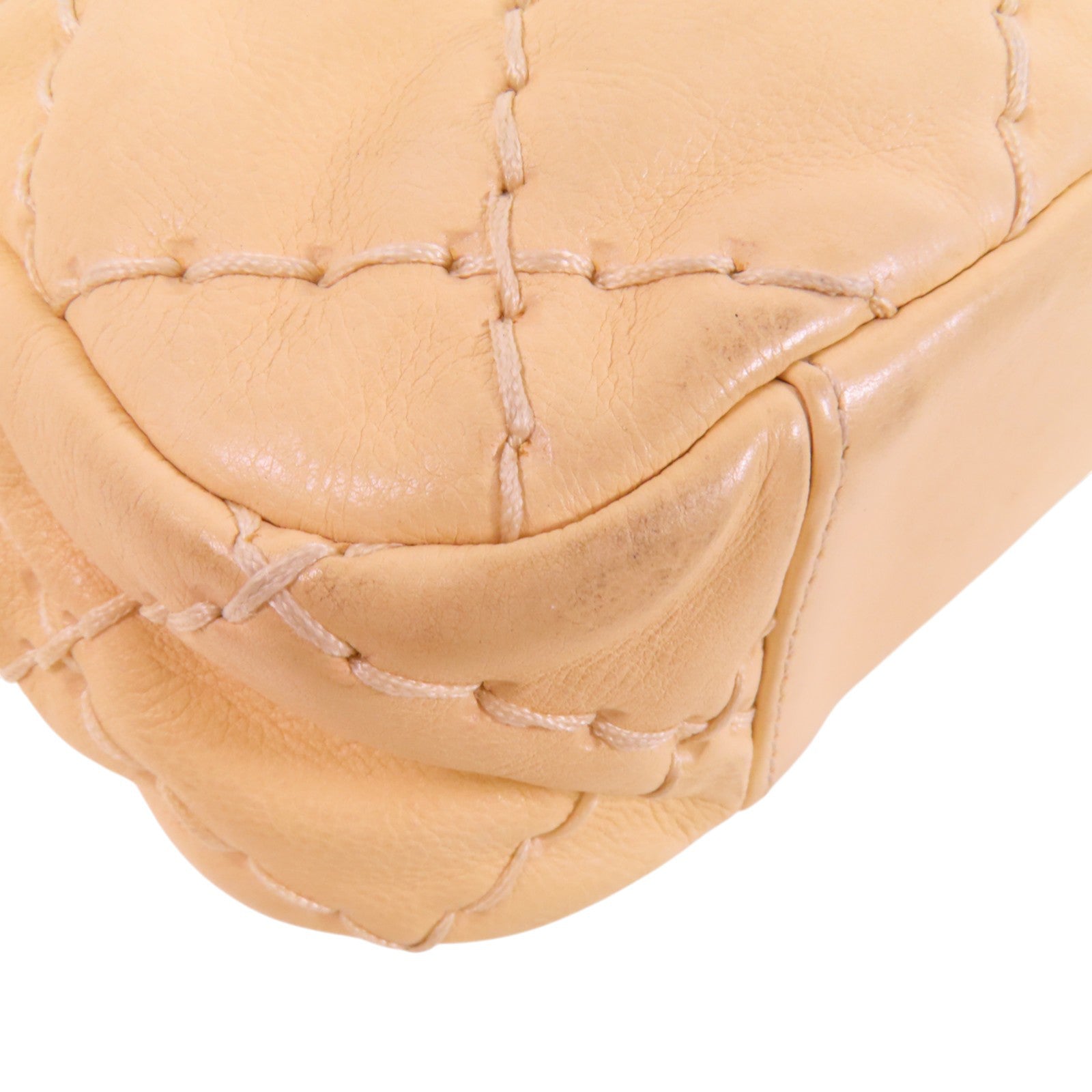 CHANEL 牛皮皮革Chain Shoulder銀扣鏈帶肩背袋