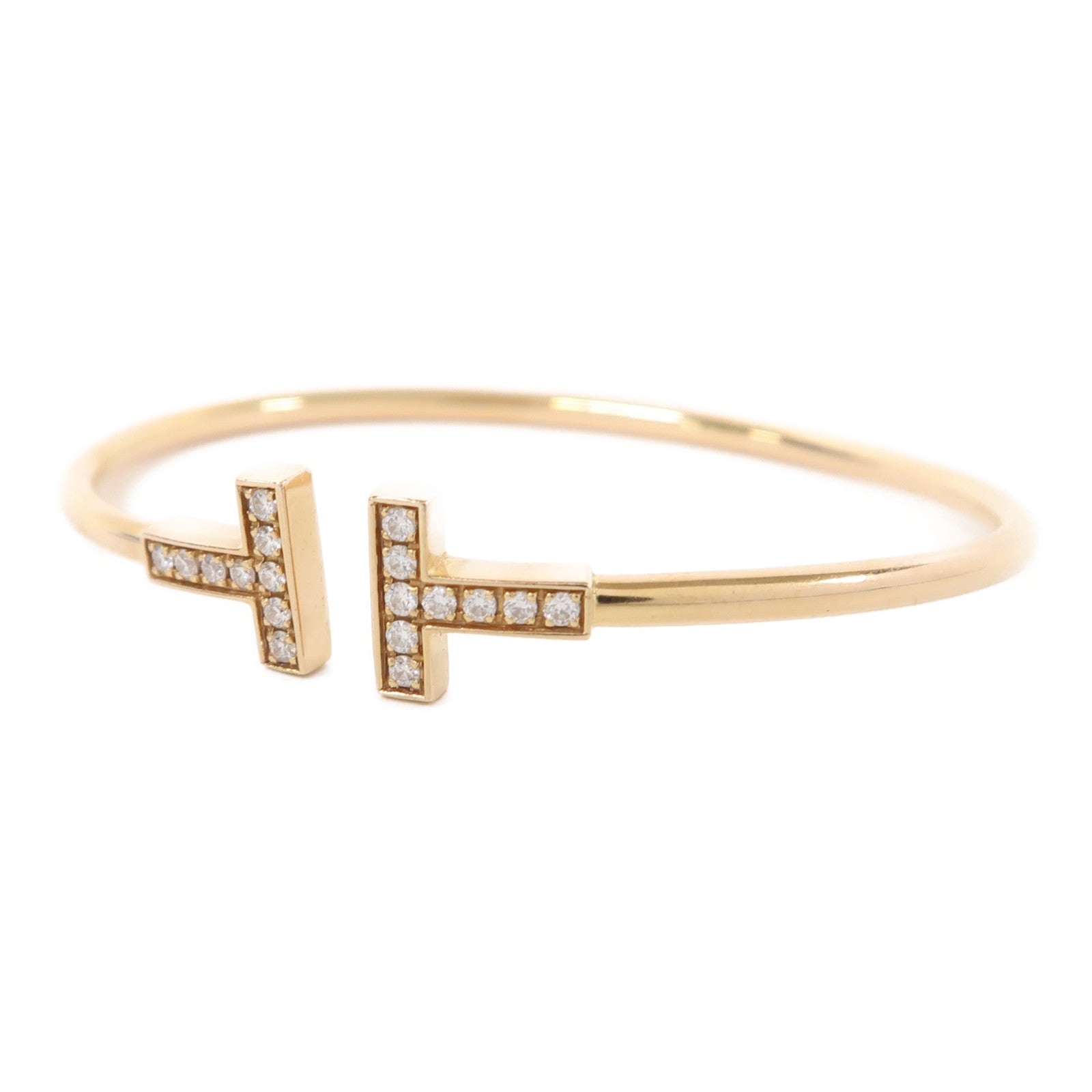 TIFFANY＆CO 18K黃金T Wire手鐲金色