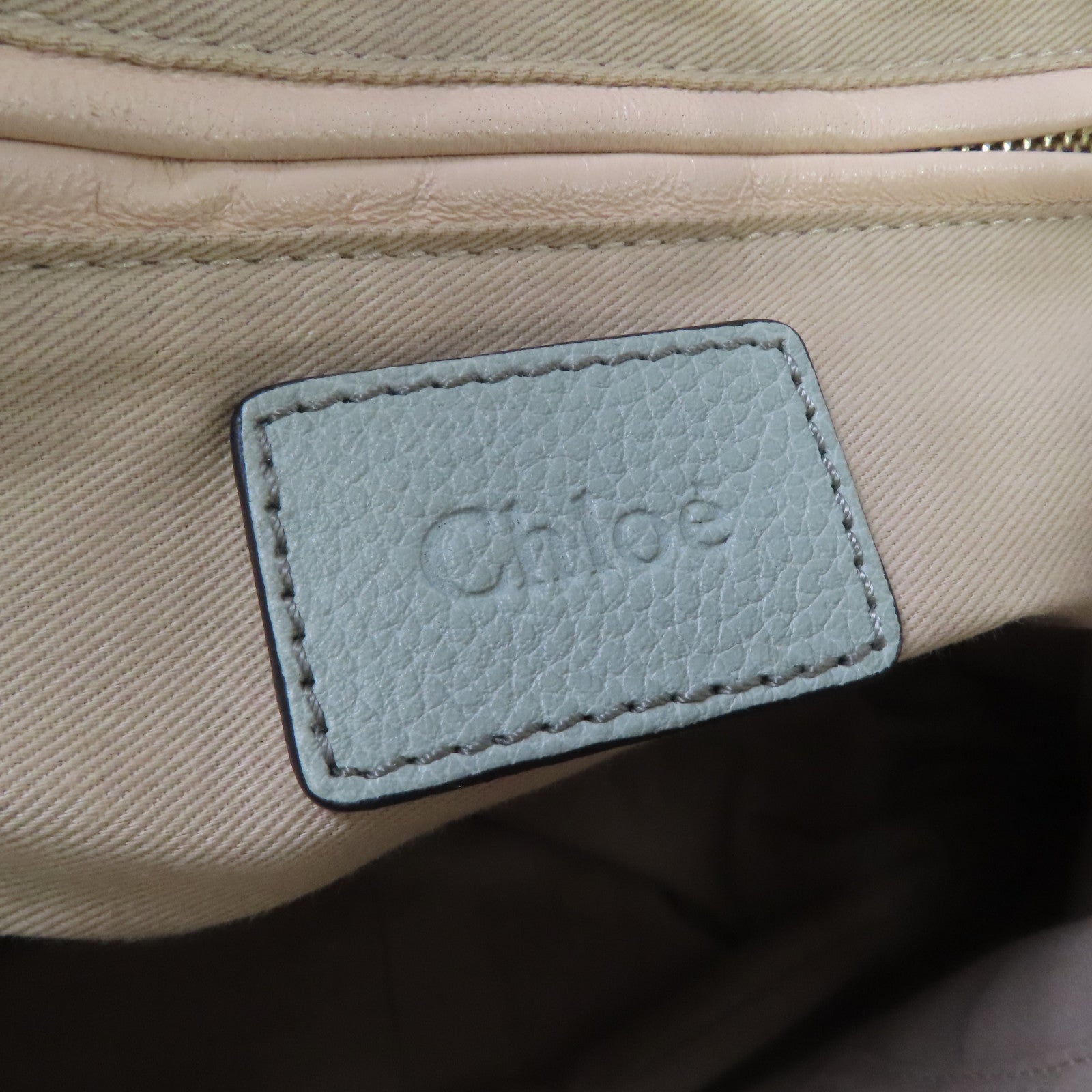 Chloe 牛皮皮革2 Way Shoulder金扣手挽肩背兩用袋綠色