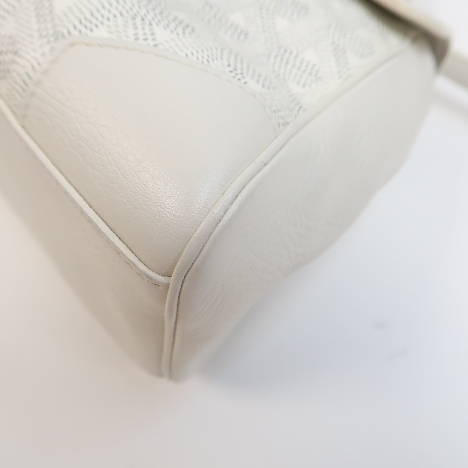 GOYARD 【激減優惠】塗層帆布/皮革Saigon銀扣手挽肩背兩用袋白色
