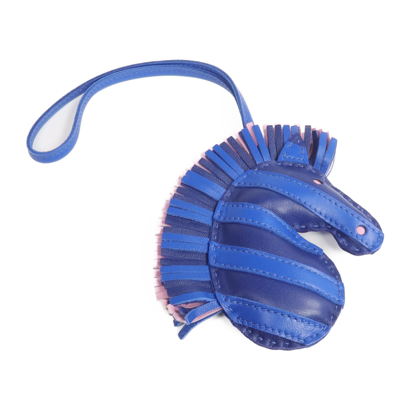 HERMES Milo皮革Geegee Savannah Charm掛飾Bleu Saphir/Bleu France/Mauve Sylvestre