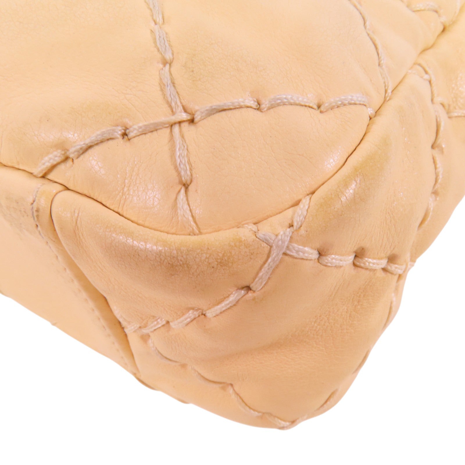 CHANEL 牛皮皮革Chain Shoulder銀扣鏈帶肩背袋