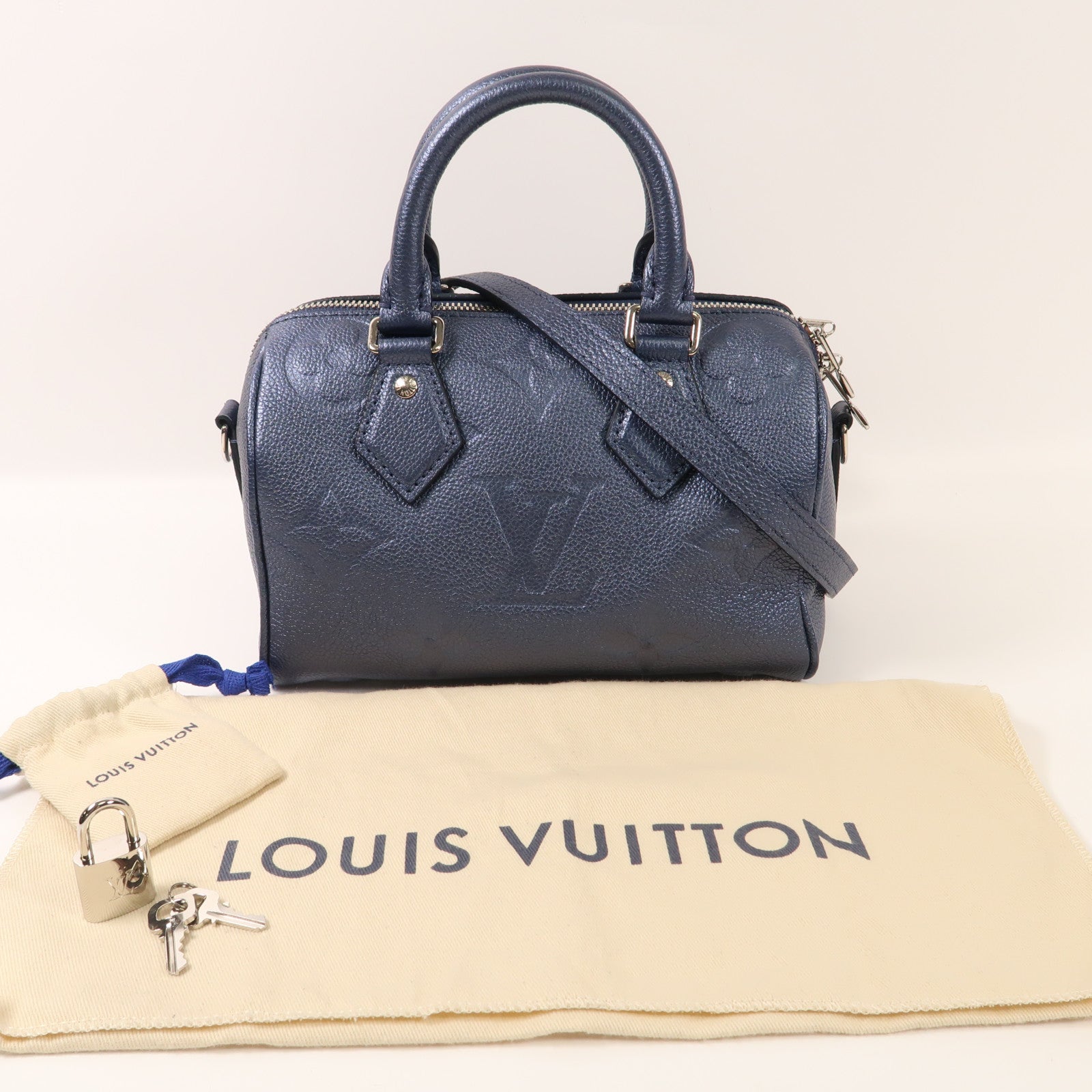 LOUIS VUITTON Empreinte皮革Speedy Bandouliere 20銀扣手挽肩背兩用袋