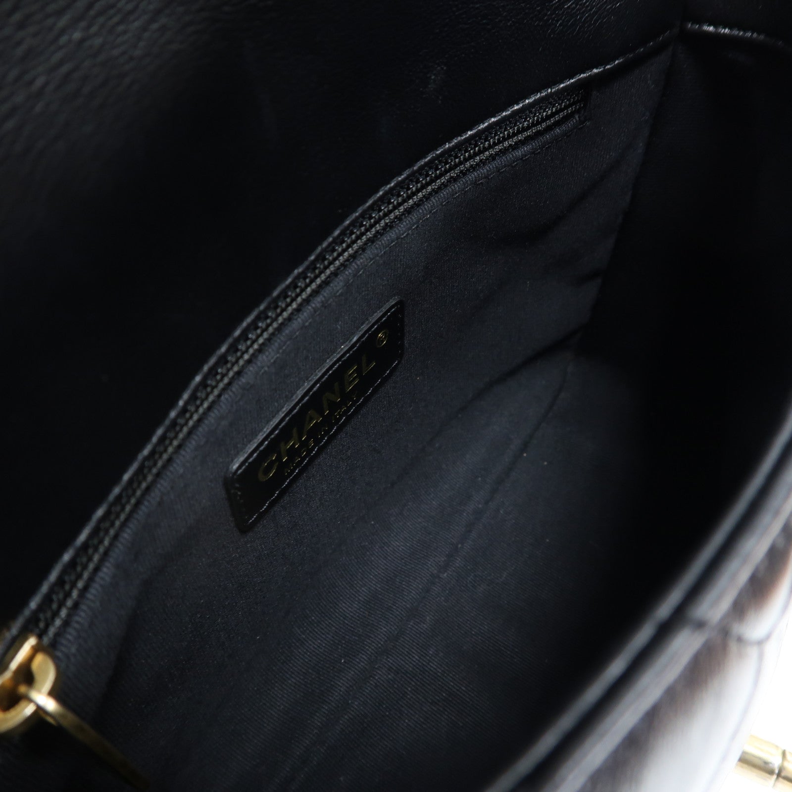 CHANEL 菱格羊皮皮革Small Flap金扣鏈帶肩背袋黑色