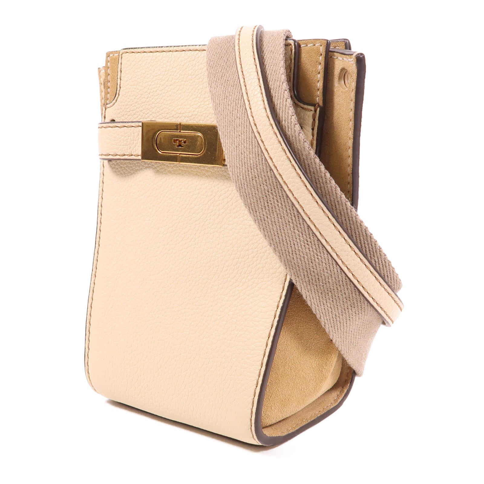 Tory Burch 牛皮皮革/麂皮皮革Shoulder Bag金扣肩背袋