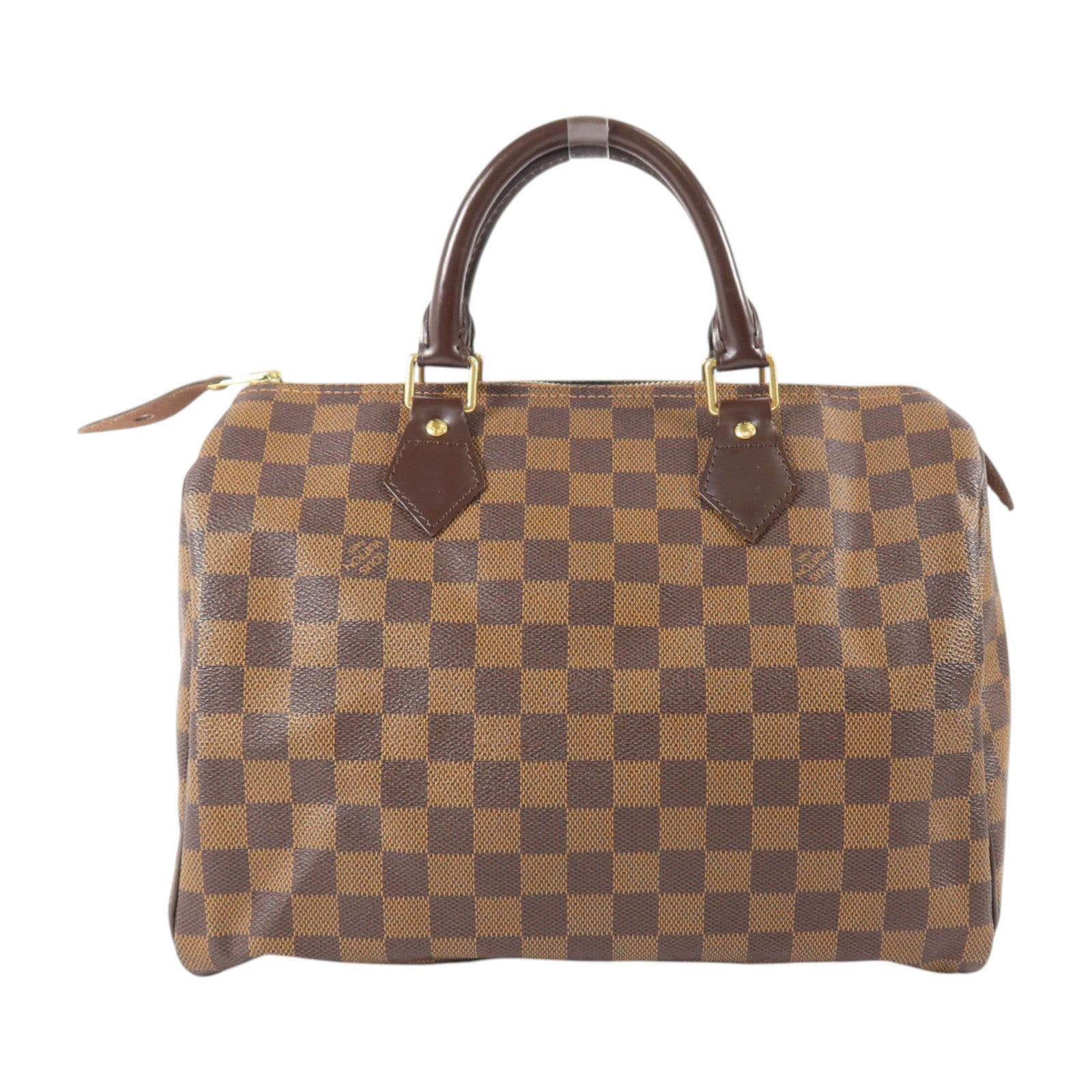 LOUIS VUITTON Damier Speedy 30金扣手挽袋