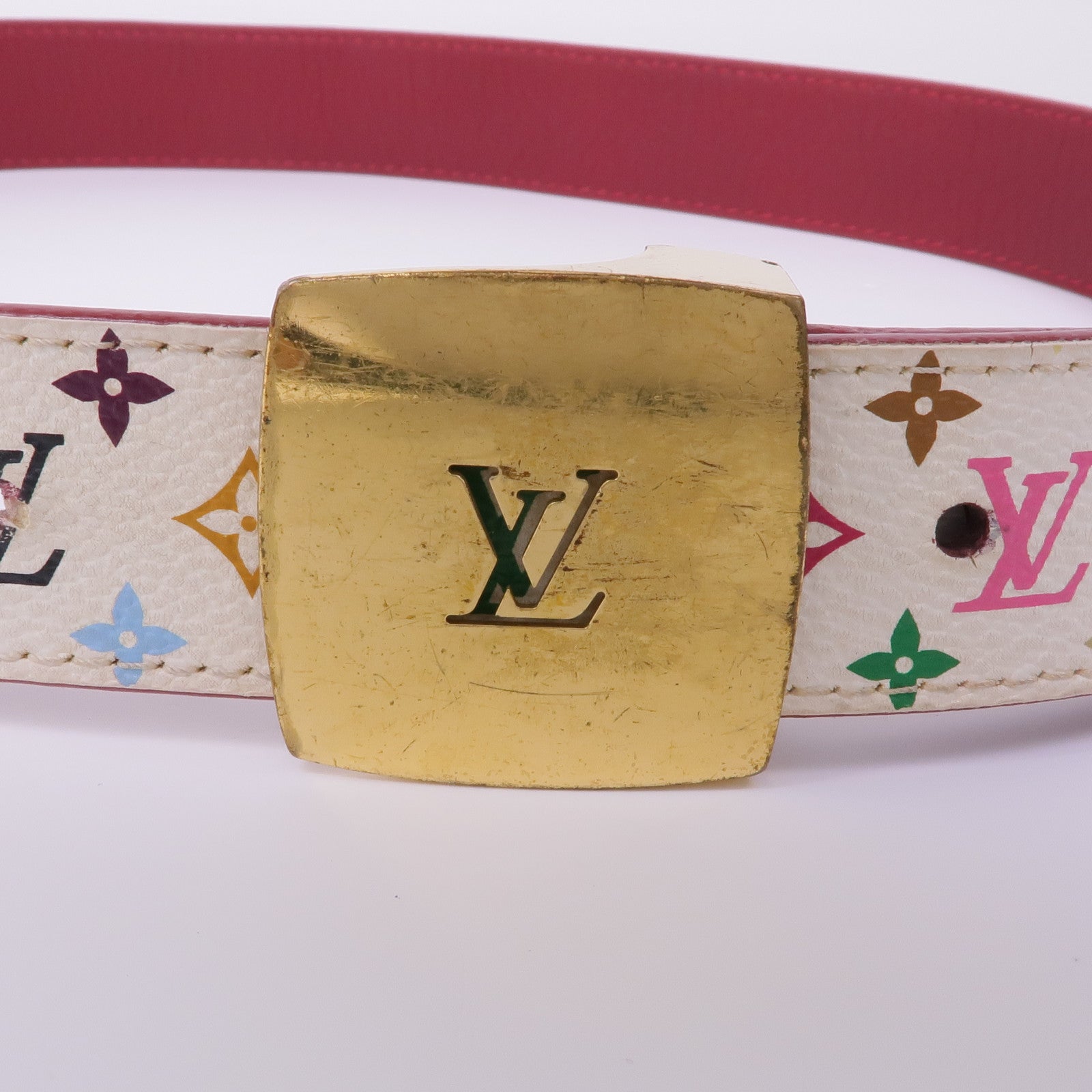 LOUIS VUITTON Monogram Multicolore Belt金扣腰帶