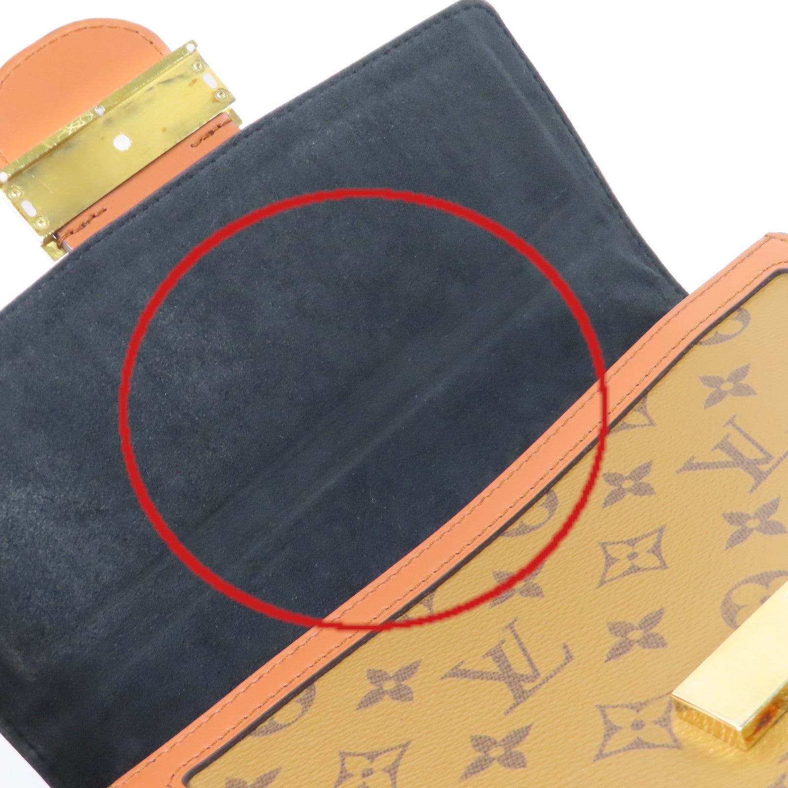 LOUIS VUITTON Monogram Reverse Dauphine MM 2Way Shoulder Bag金扣手挽肩背兩用袋啡色