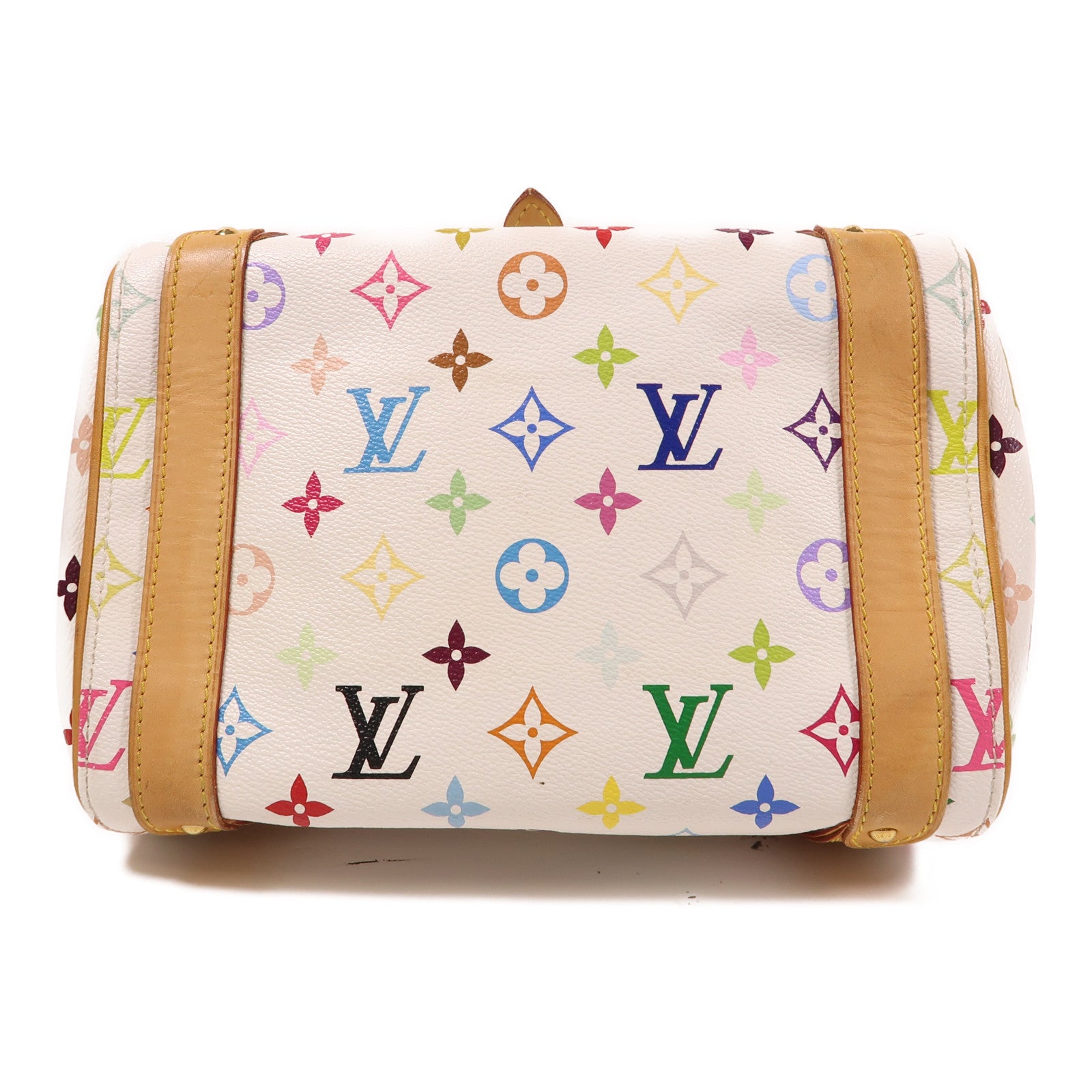 LOUIS VUITTON 【激減優惠】Monogram Multicolore Priscilla金扣手挽袋白色
