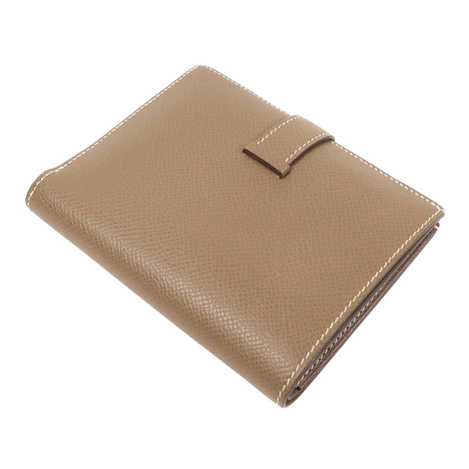 HERMES Epsom皮革Bearn Compact銀扣錢包Etoupe 18