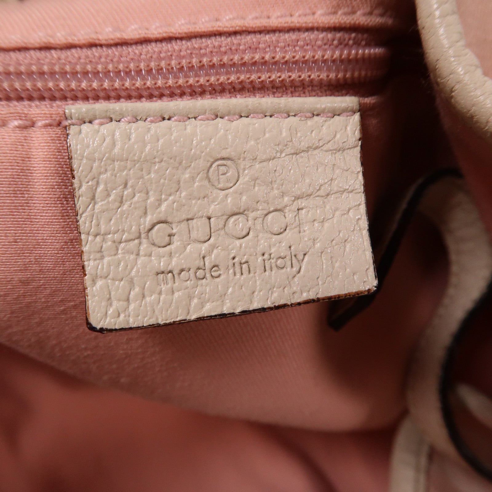 GUCCI 帆布Abbey銀扣肩背袋粉紅色