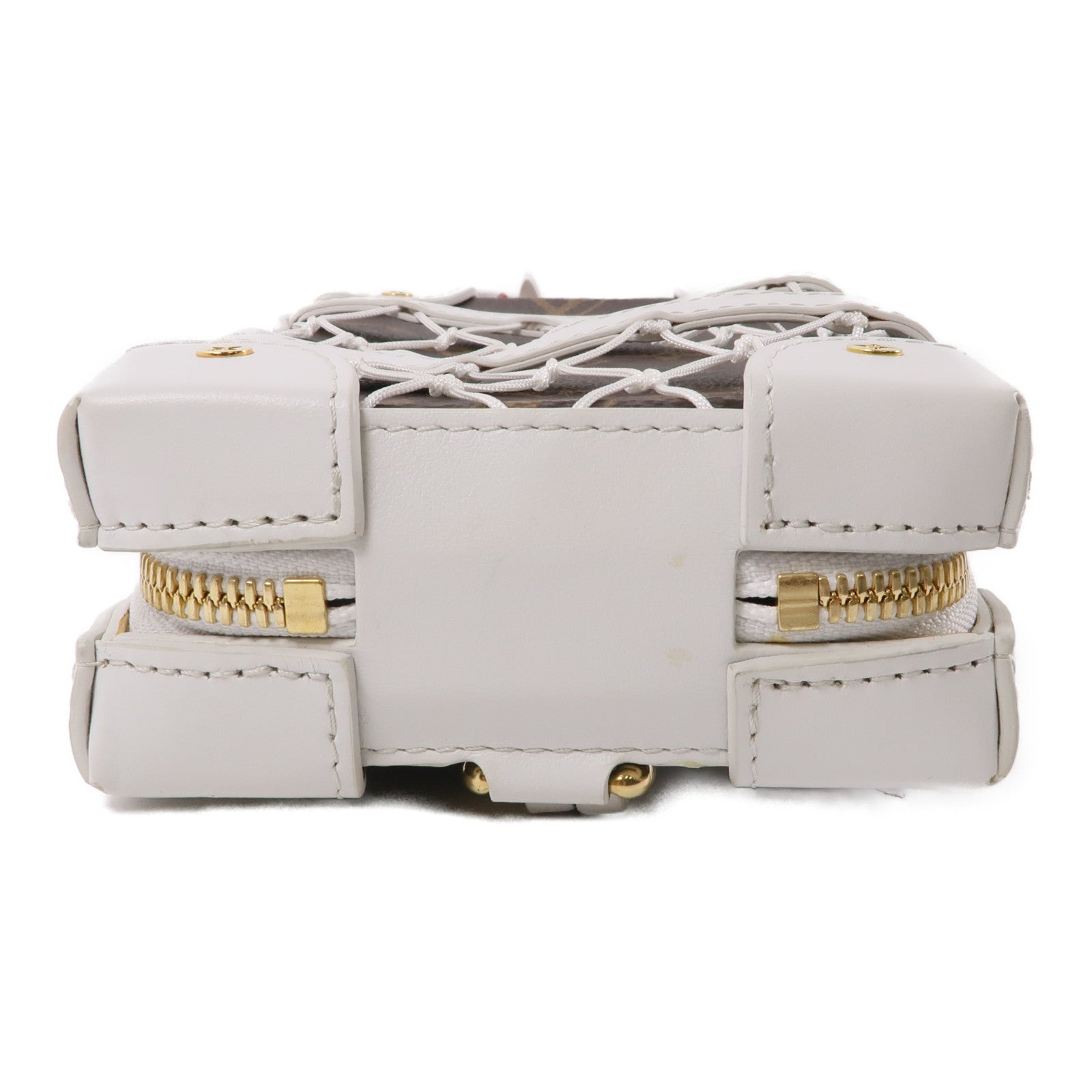 LOUIS VUITTON Monogram/皮革LV x NBA Soft Trunk金扣鏈帶肩背袋棕色/白色