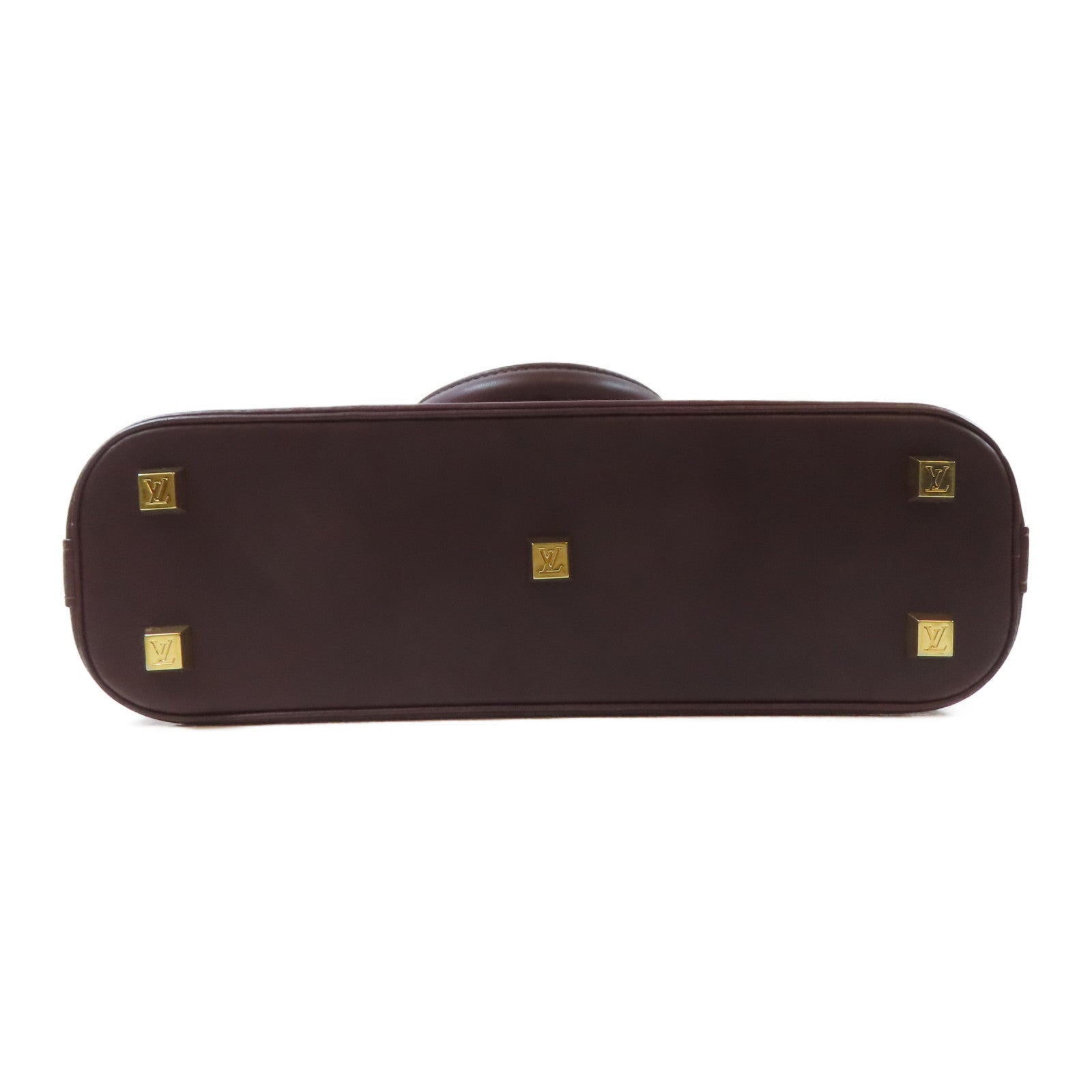 LOUIS VUITTON Monogram Mini Alma Haut金扣手挽袋紅色