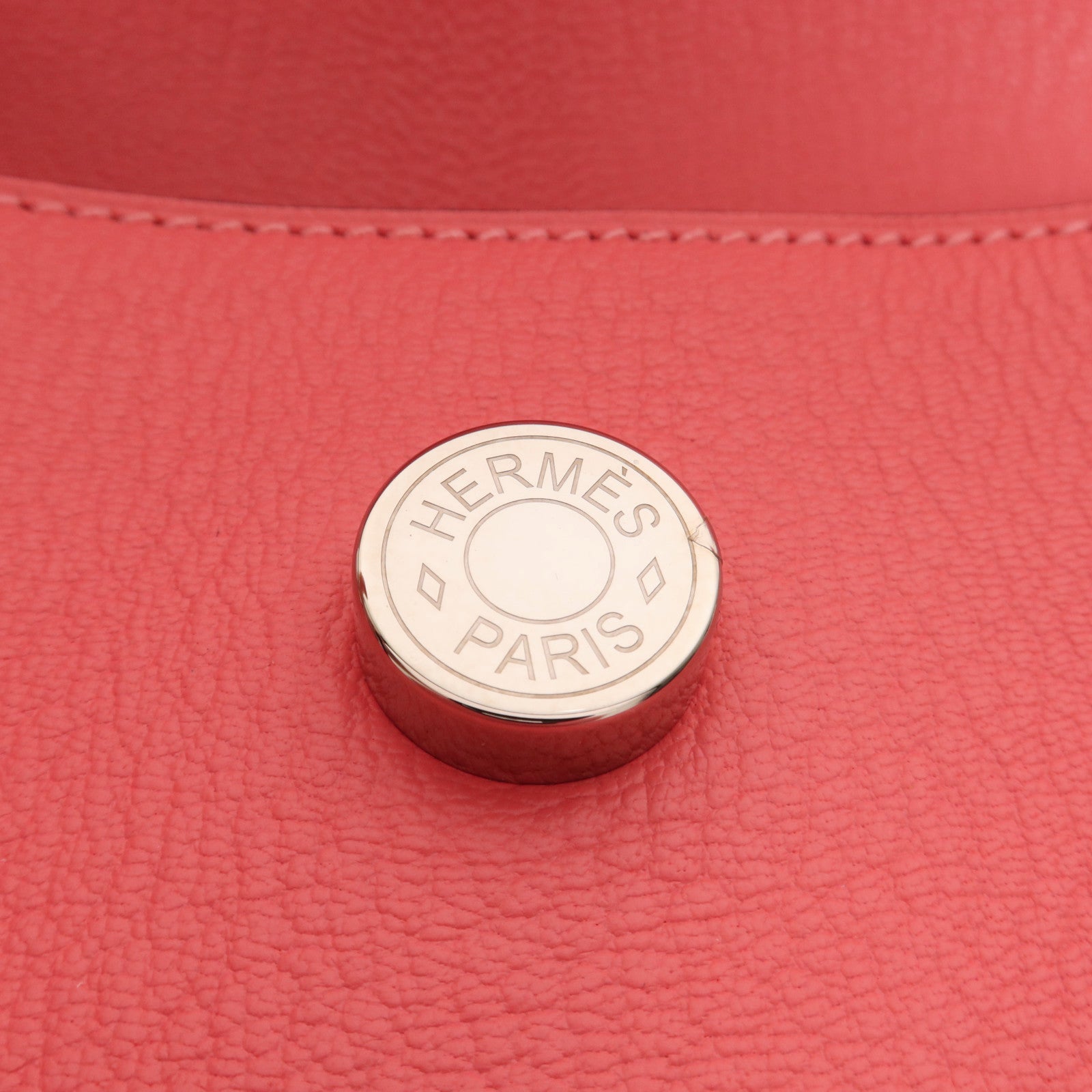 HERMES Chevre皮革Opli Clutch銀扣手拿包