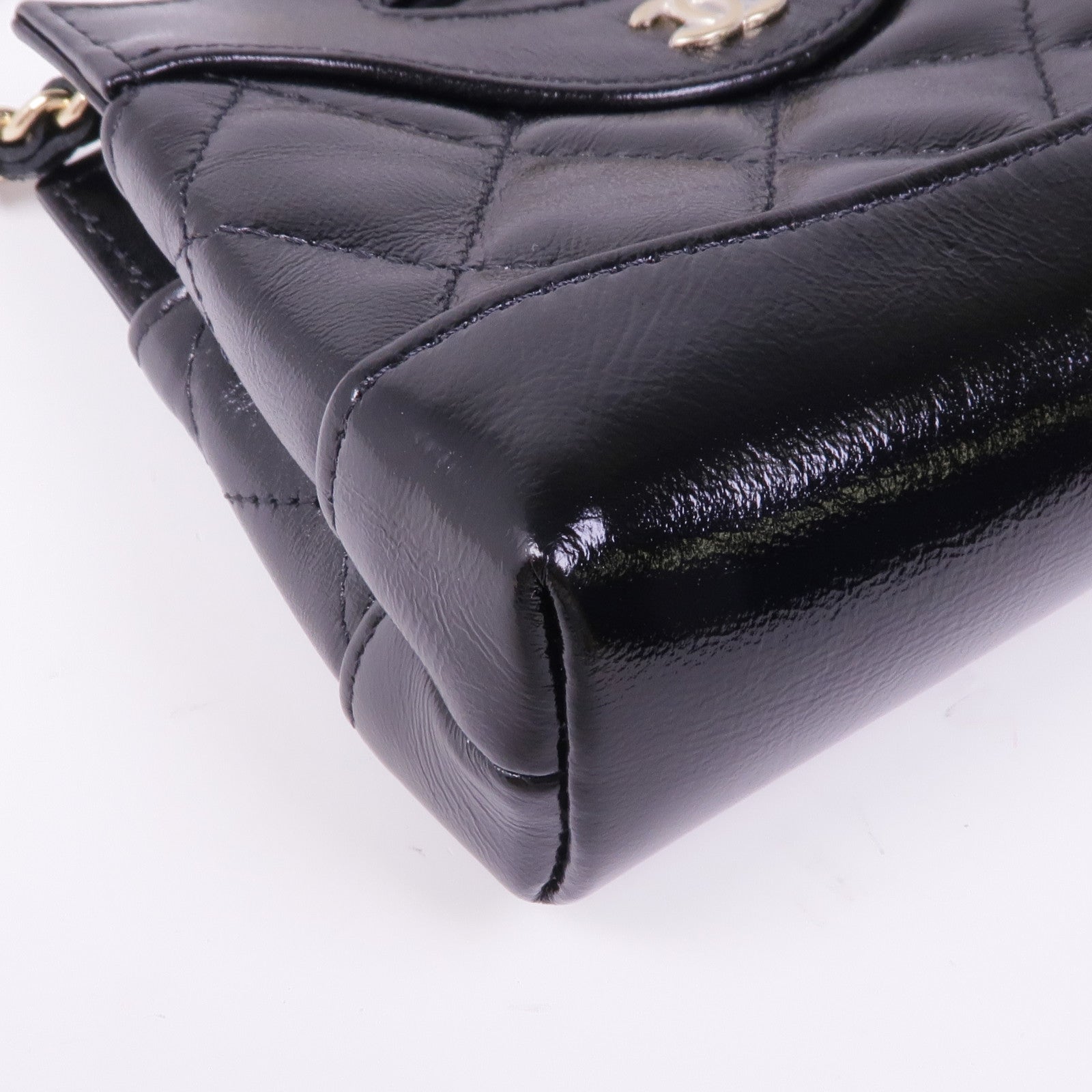 CHANEL 皮革Micro 31金扣手挽肩背兩用袋