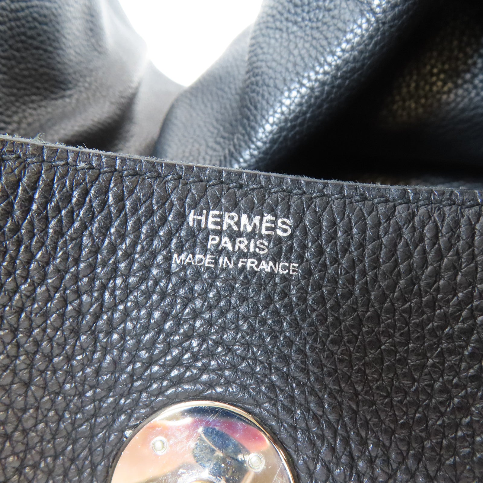HERMES 【激減優惠】Clemence皮革Lindy 34銀扣肩背袋黑色
