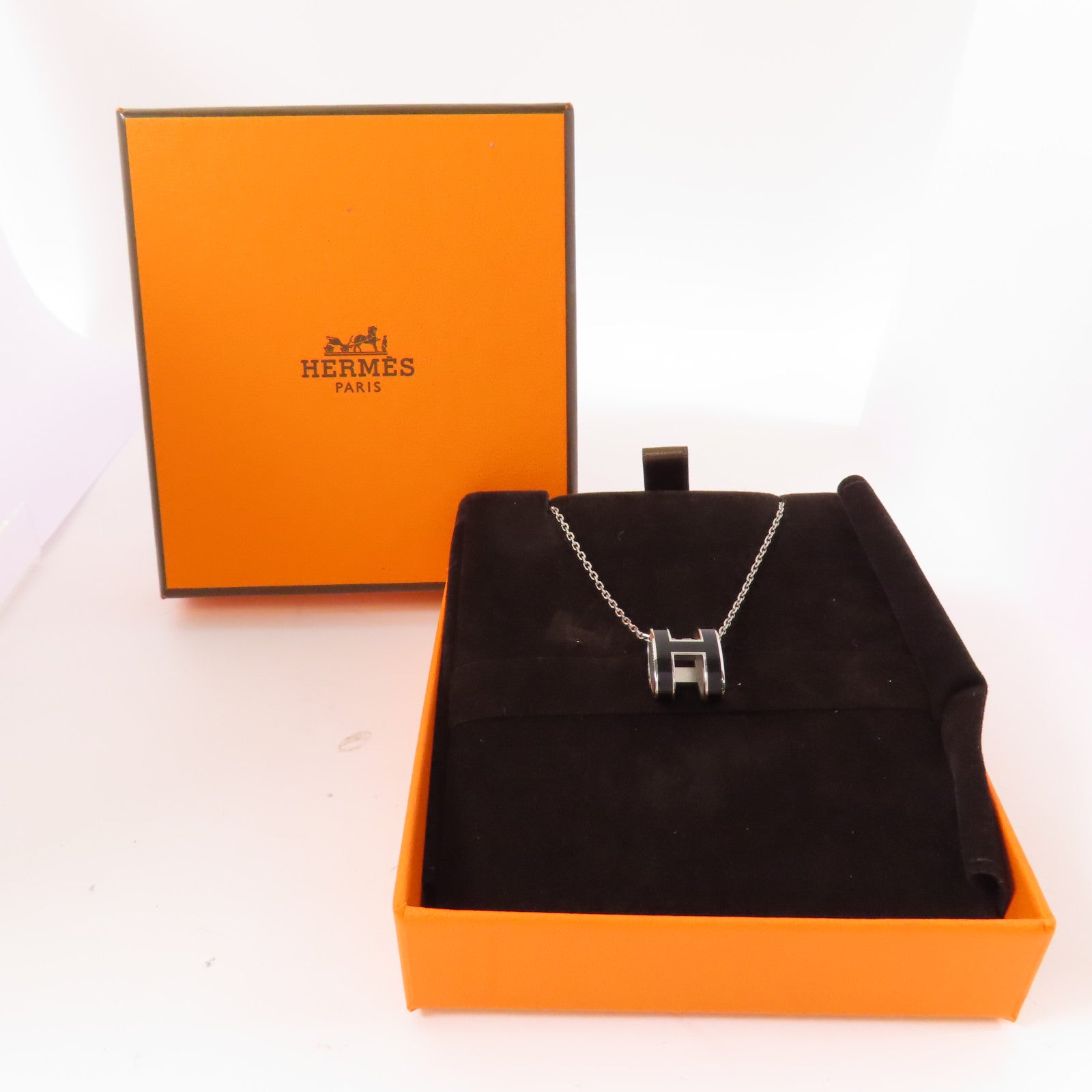 HERMES 金屬Pop H Necklace項鍊89 Noir