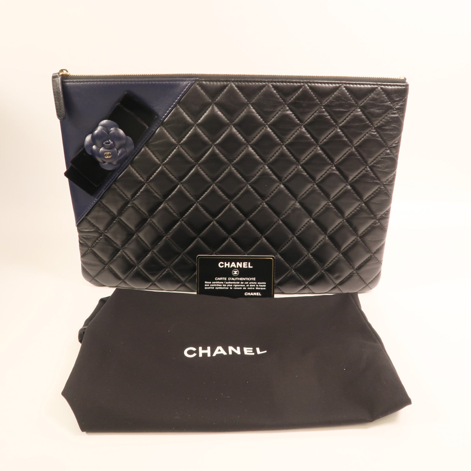 CHANEL 羊皮皮革Clutch金扣手拿包