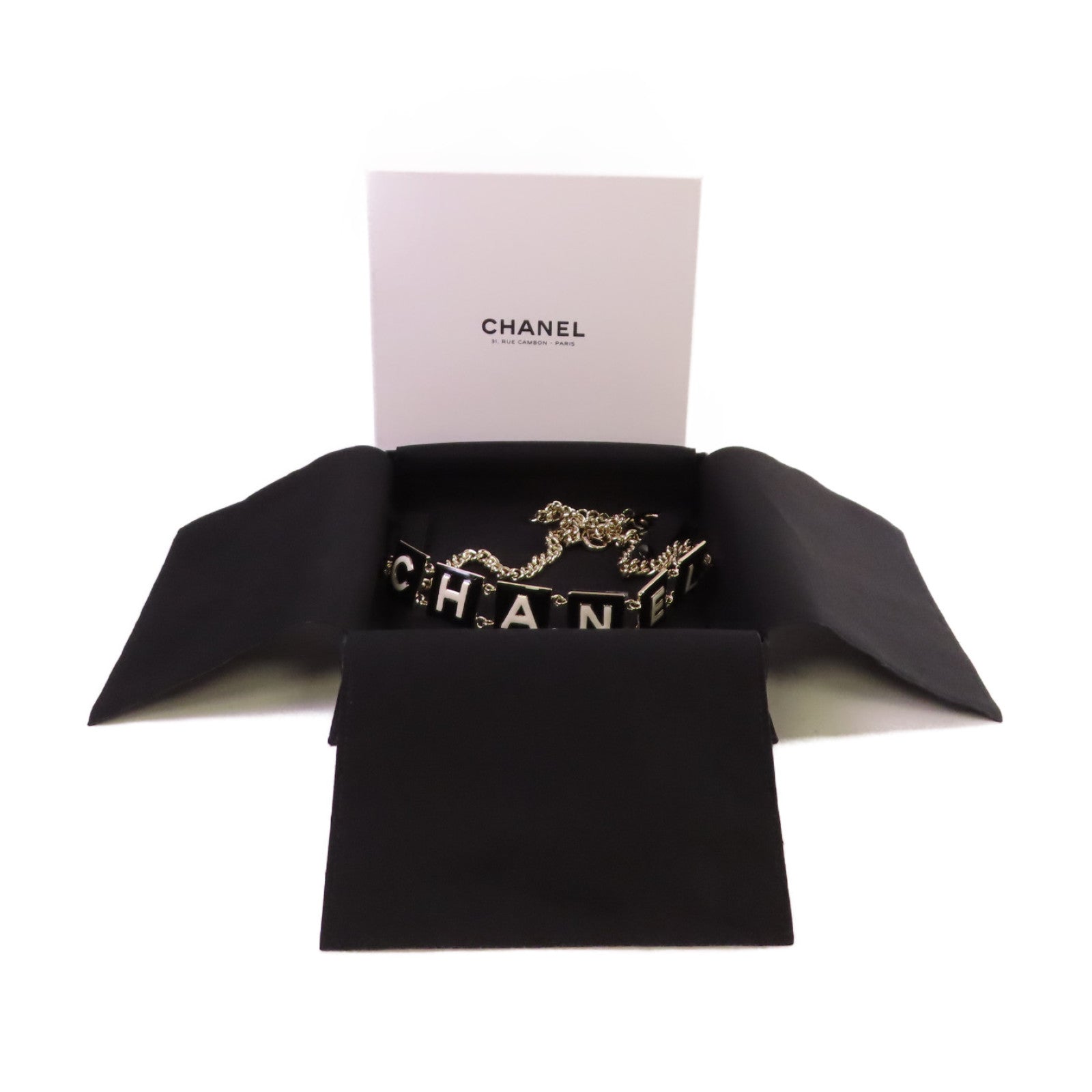 CHANEL 金屬Chain Belt金扣腰鏈黑色/金色