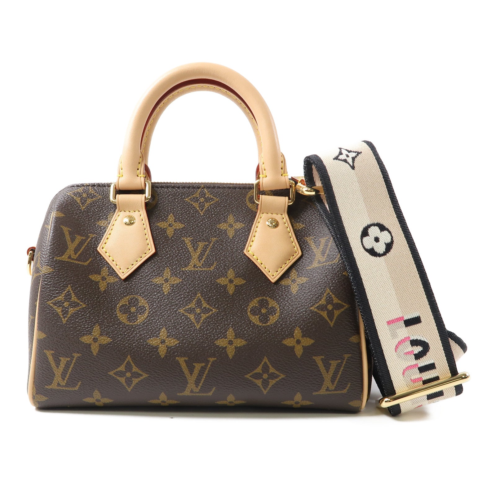 LOUIS VUITTON Monogram Speedy 20金扣手挽肩背兩用袋啡色