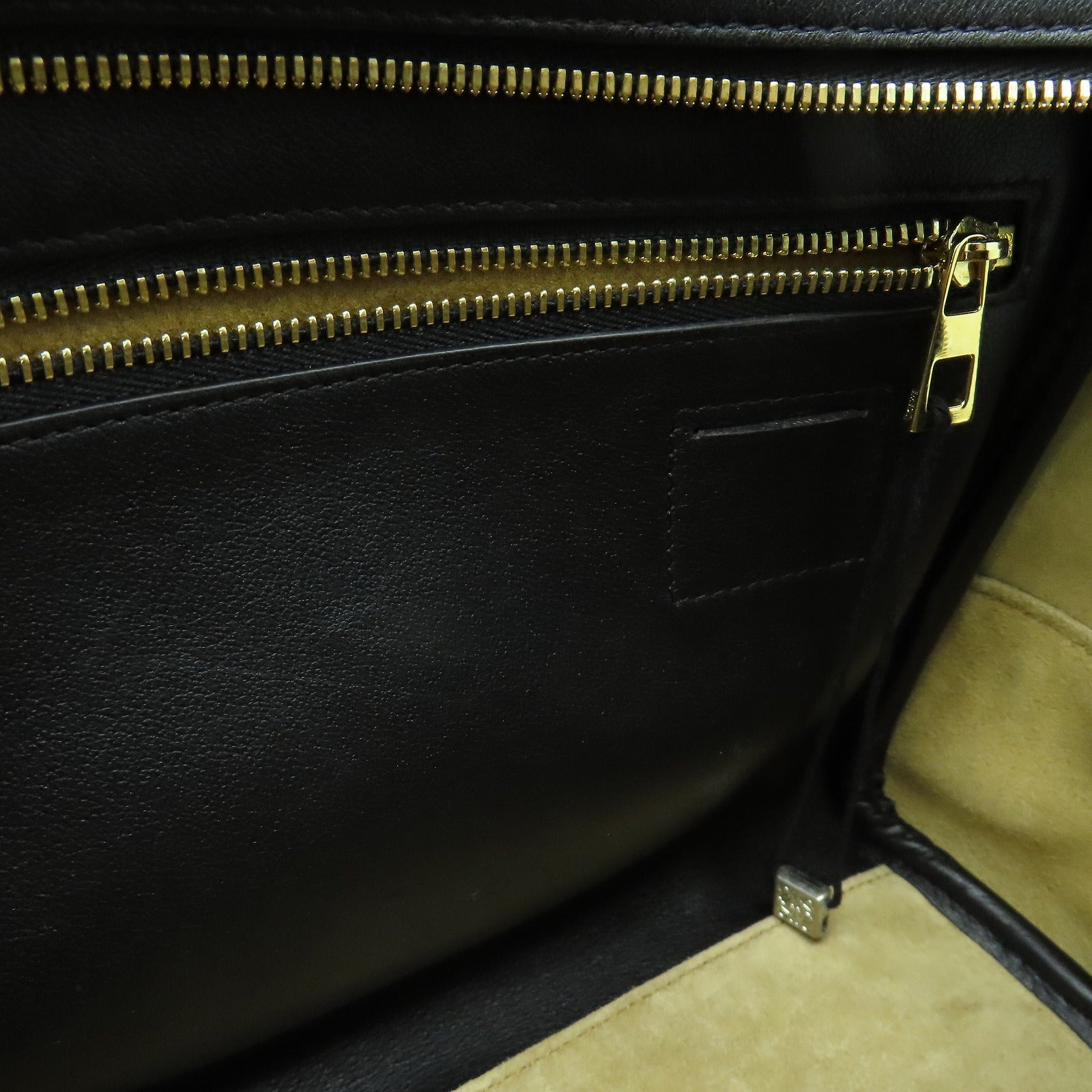 LOEWE 牛皮皮革/帆布Amazon 19金扣手挽肩背兩用袋黑色