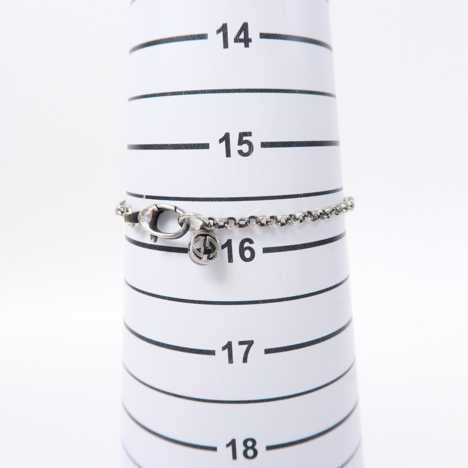 GUCCI 925純銀Double G Key Bracelet手鏈銀色