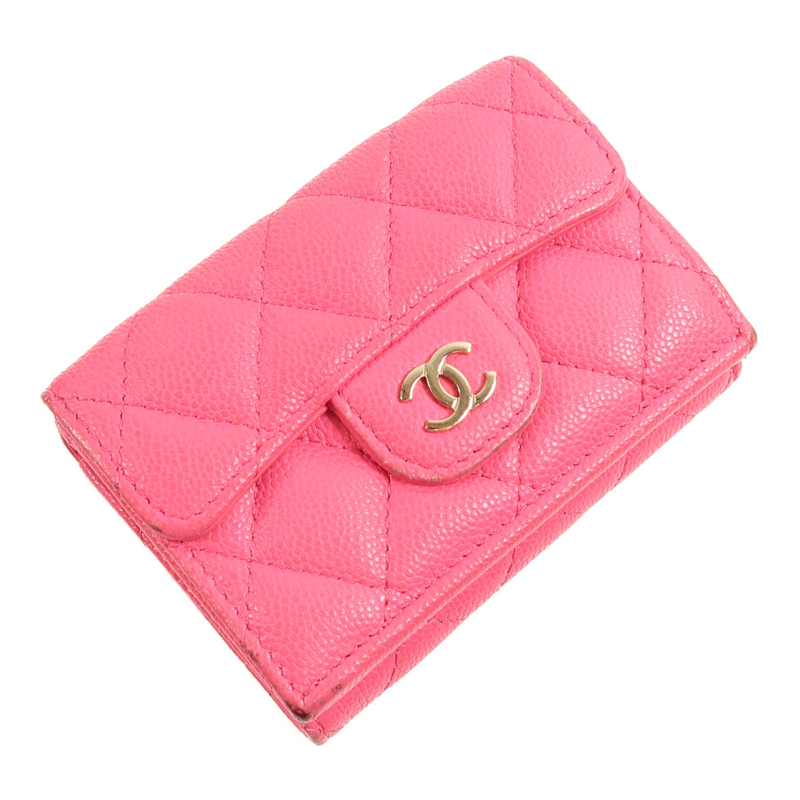 CHANEL 牛皮皮革Wallet金扣錢包