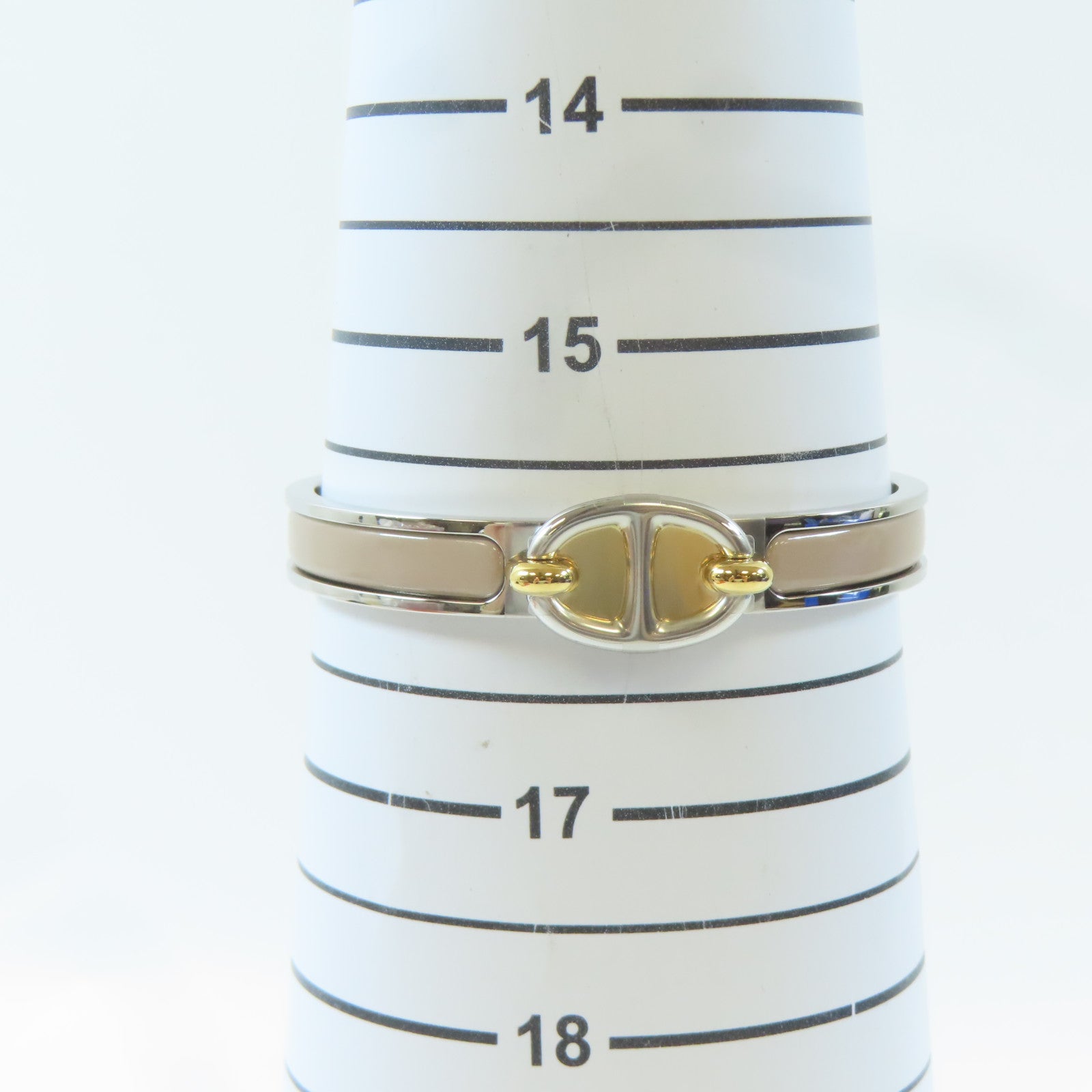 HERMES 金屬Mini Clic Chain D'Ancre Bracelet手鐲Marron Glace/銀色/粉紅色