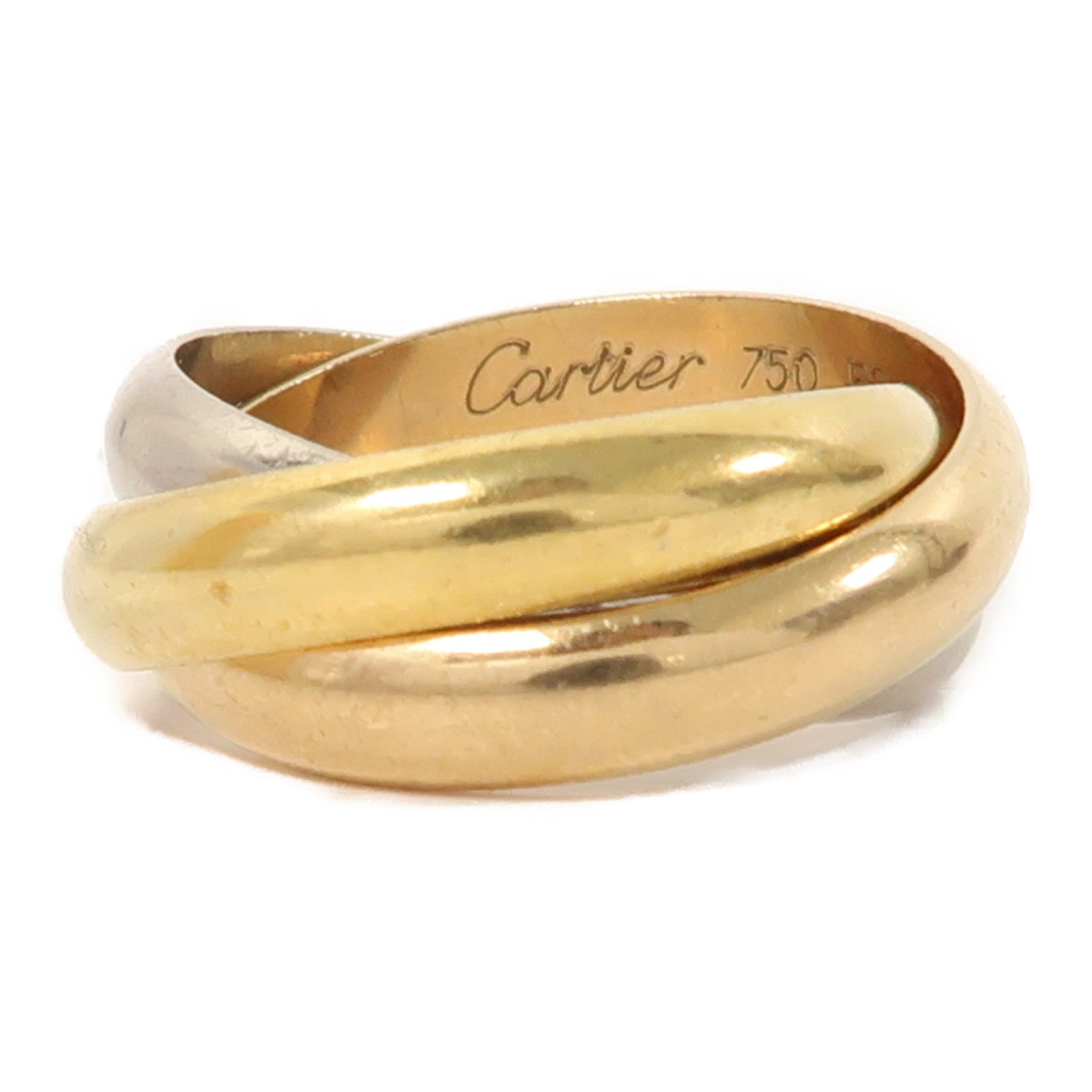 CARTIER 【激減優惠】18K黃金/白金/玫瑰金Trinity Ring 11.7g戒指US#5