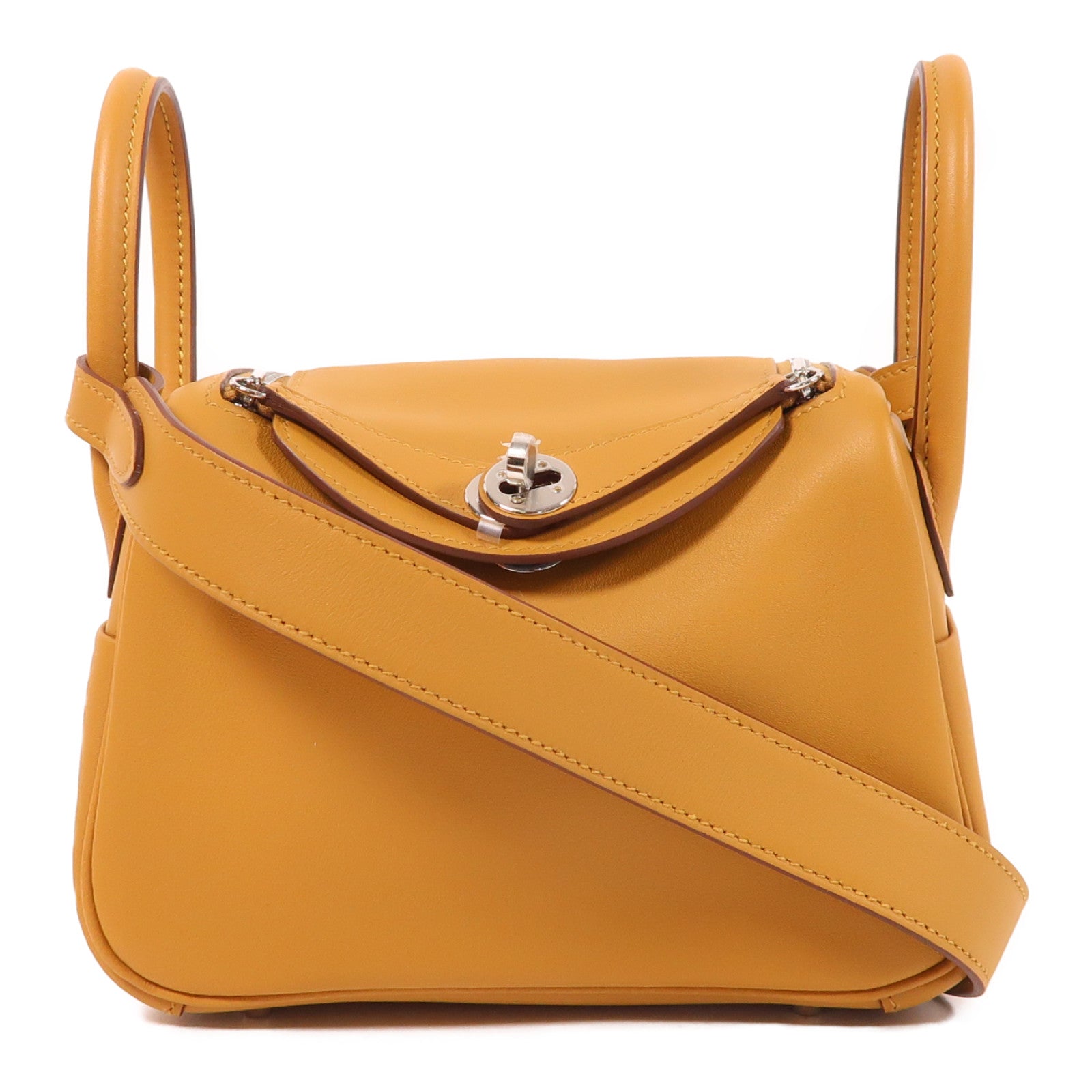 HERMES 【激減優惠】Swift皮革Mini Lindy 20銀扣肩背袋