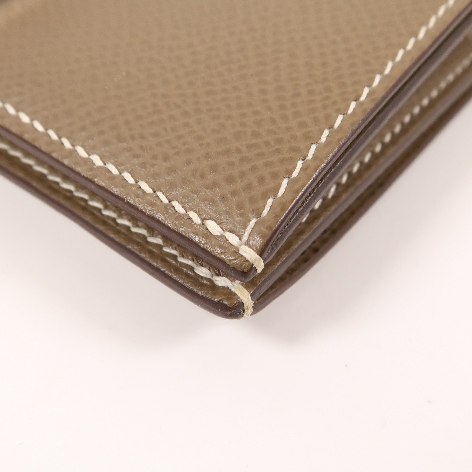 HERMES Epsom皮革Bearn Compact銀扣錢包Etoupe 18