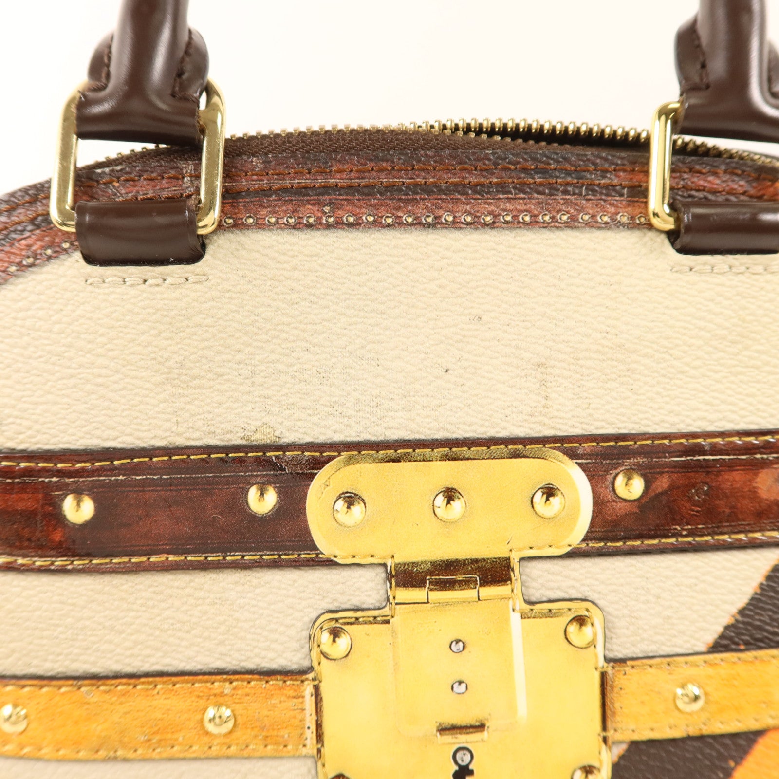 LOUIS VUITTON 皮革Alma BB Time Trunk金扣手挽肩背兩用袋