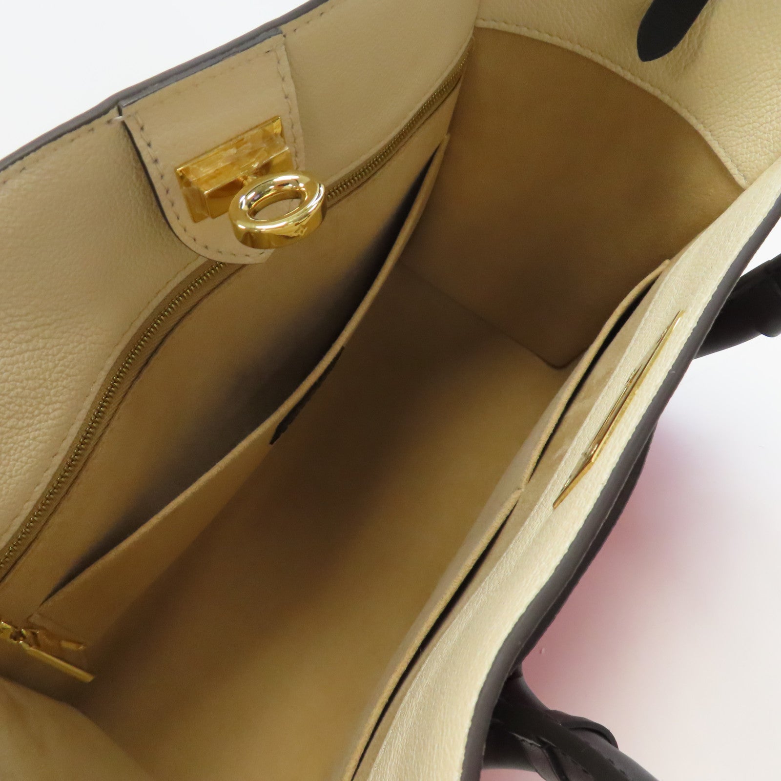 LOUIS VUITTON 【激減優惠】Monogram On My Side MM金扣手挽肩背兩用袋紅色/米色