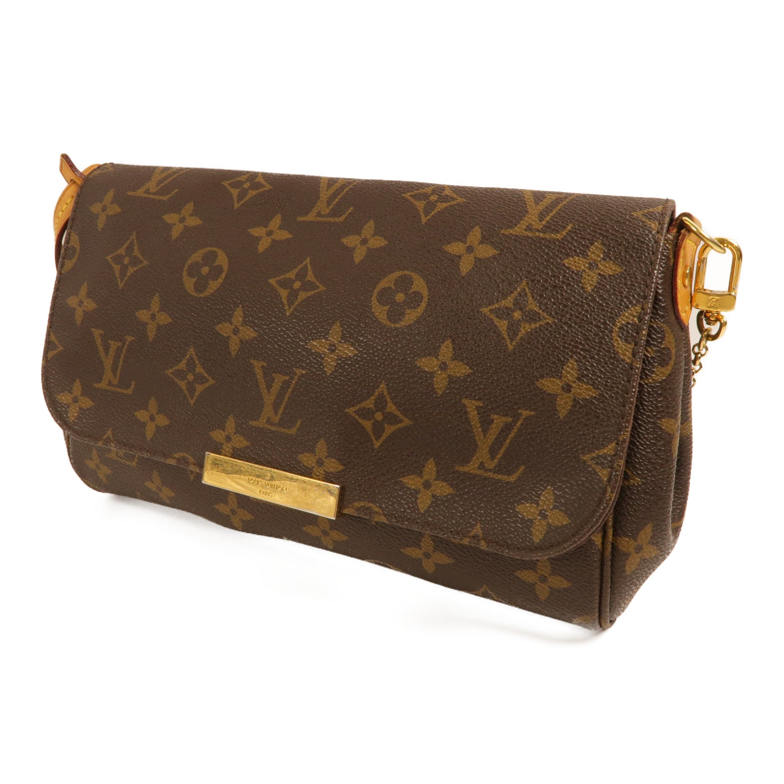 LOUIS VUITTON Monogram Favorite MM金扣手挽肩背兩用袋棕色