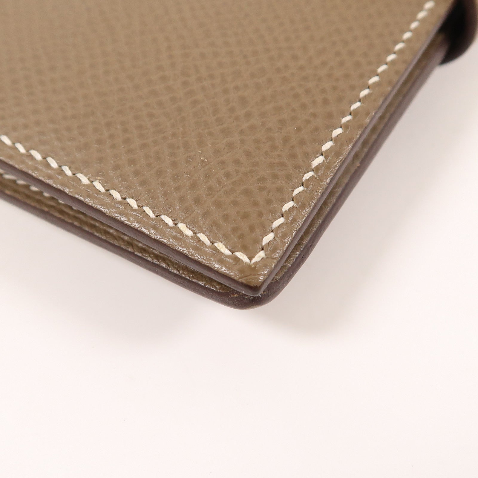 HERMES Epsom皮革Bearn Compact銀扣錢包Etoupe 18
