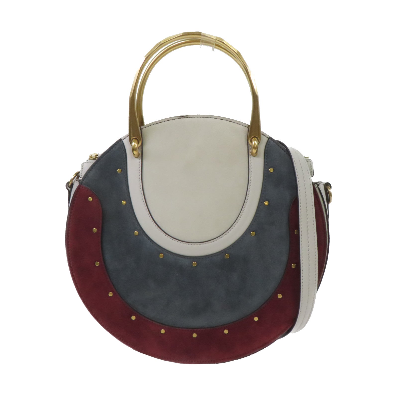 Chloe 【激減優惠】牛皮皮革2 Way Shoulder金扣手挽肩背兩用袋灰色/藍色/紅色