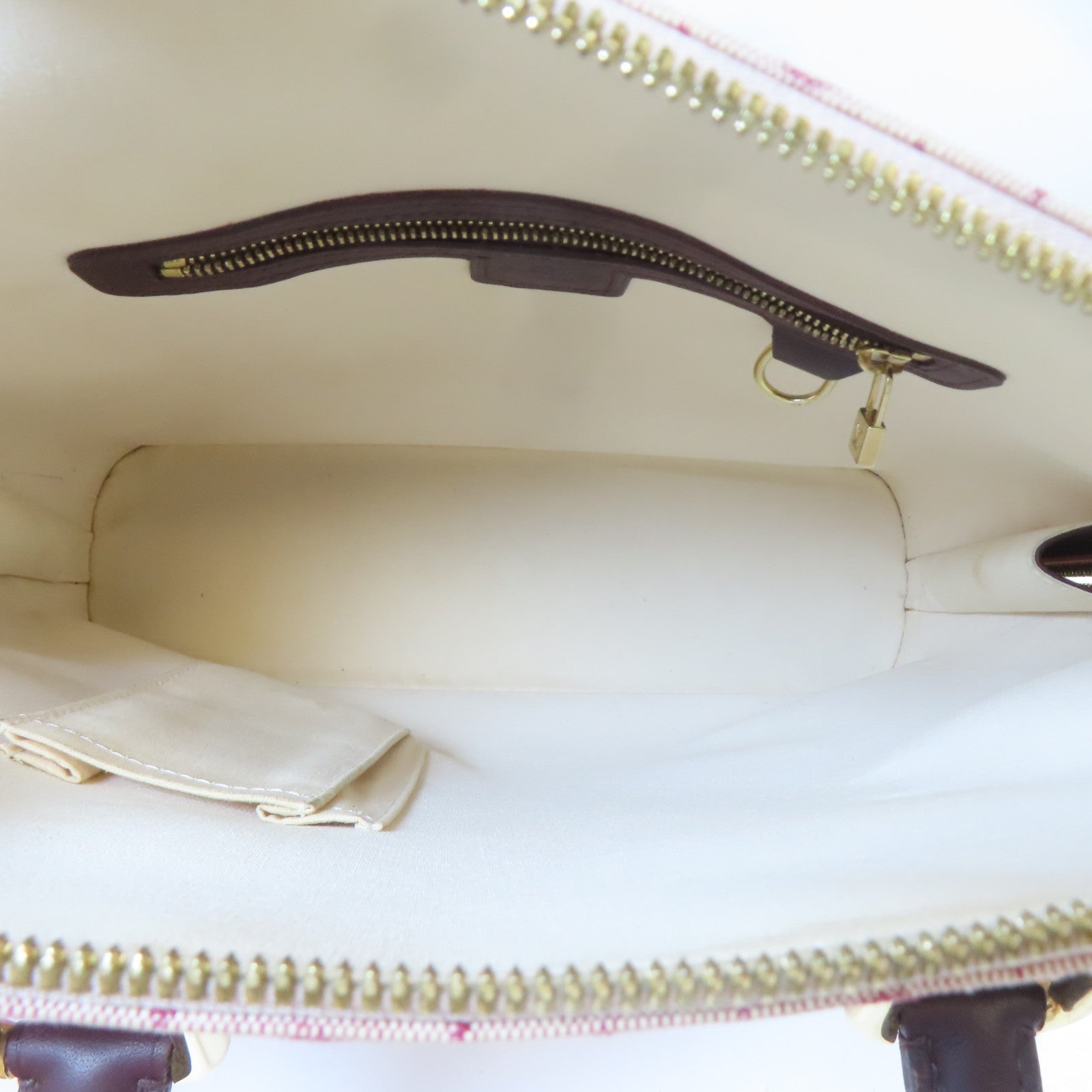 LOUIS VUITTON Monogram Mini Alma Haut金扣手挽袋紅色