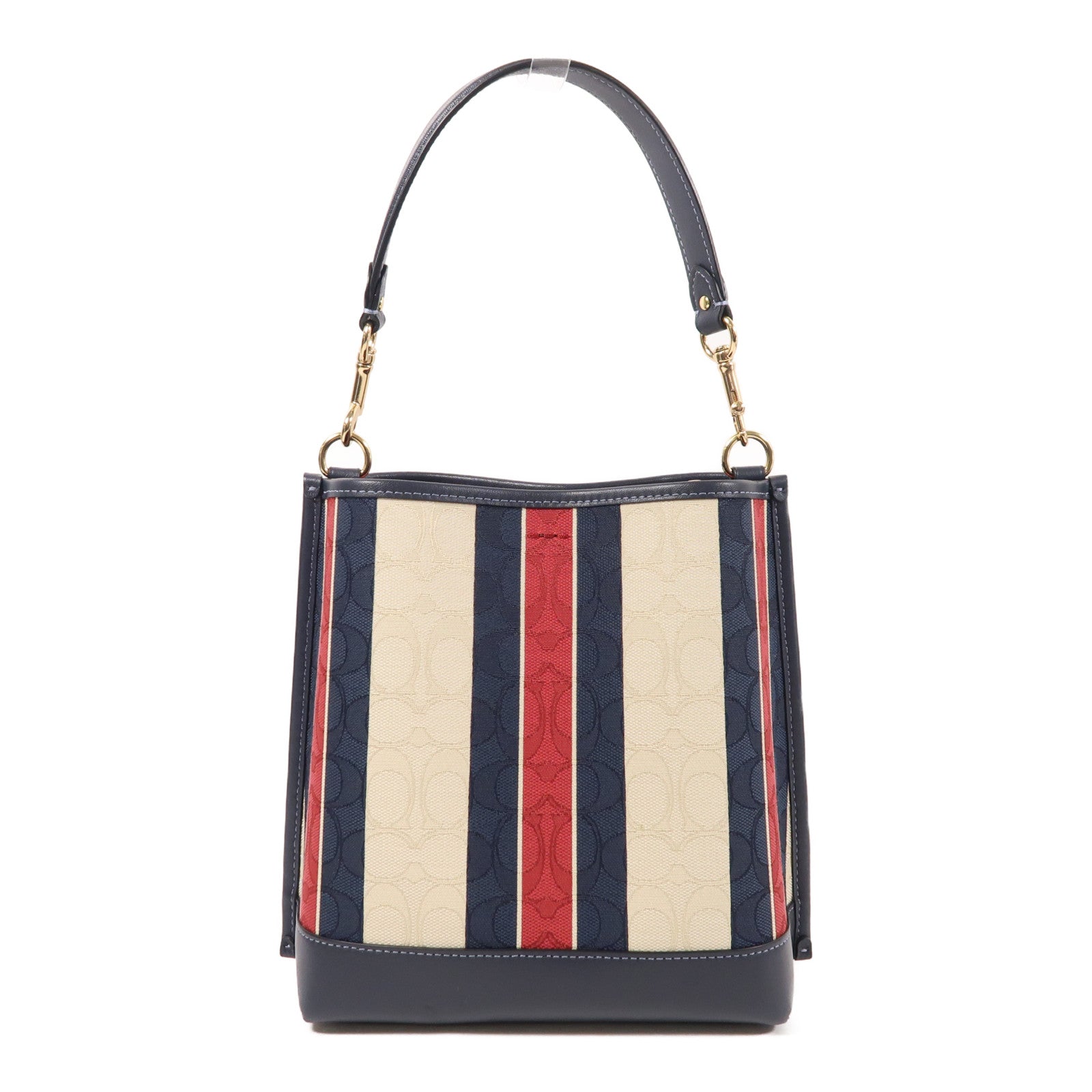 COACH 帆布Mollie Bucket Bag金扣手挽肩背兩用袋