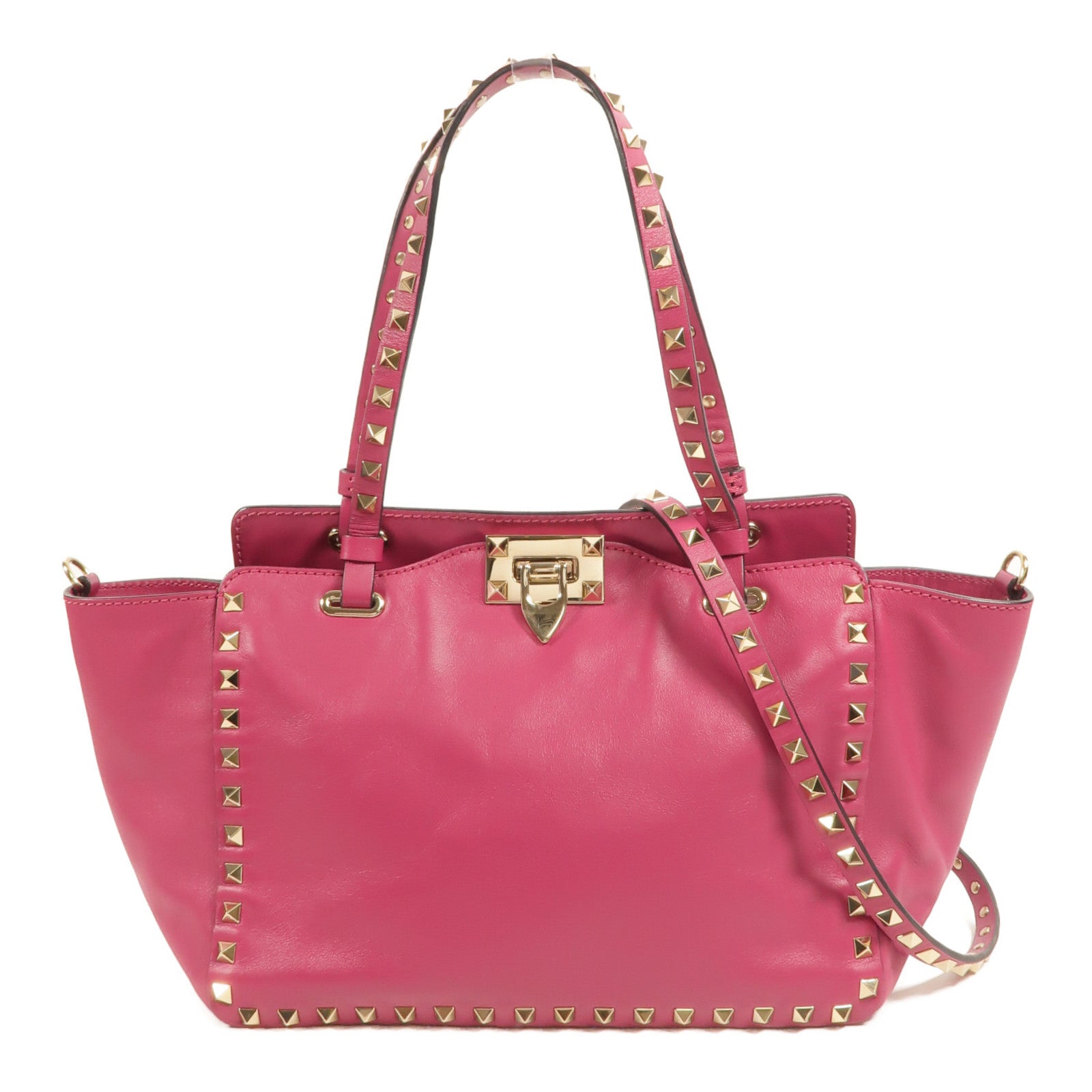 Valentino 牛皮皮革Rockstud Top Handle手挽肩背兩用袋