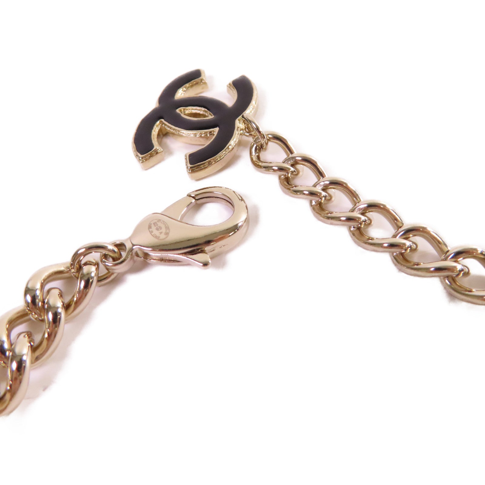 CHANEL 金屬Chain Belt金扣腰鏈黑色/金色