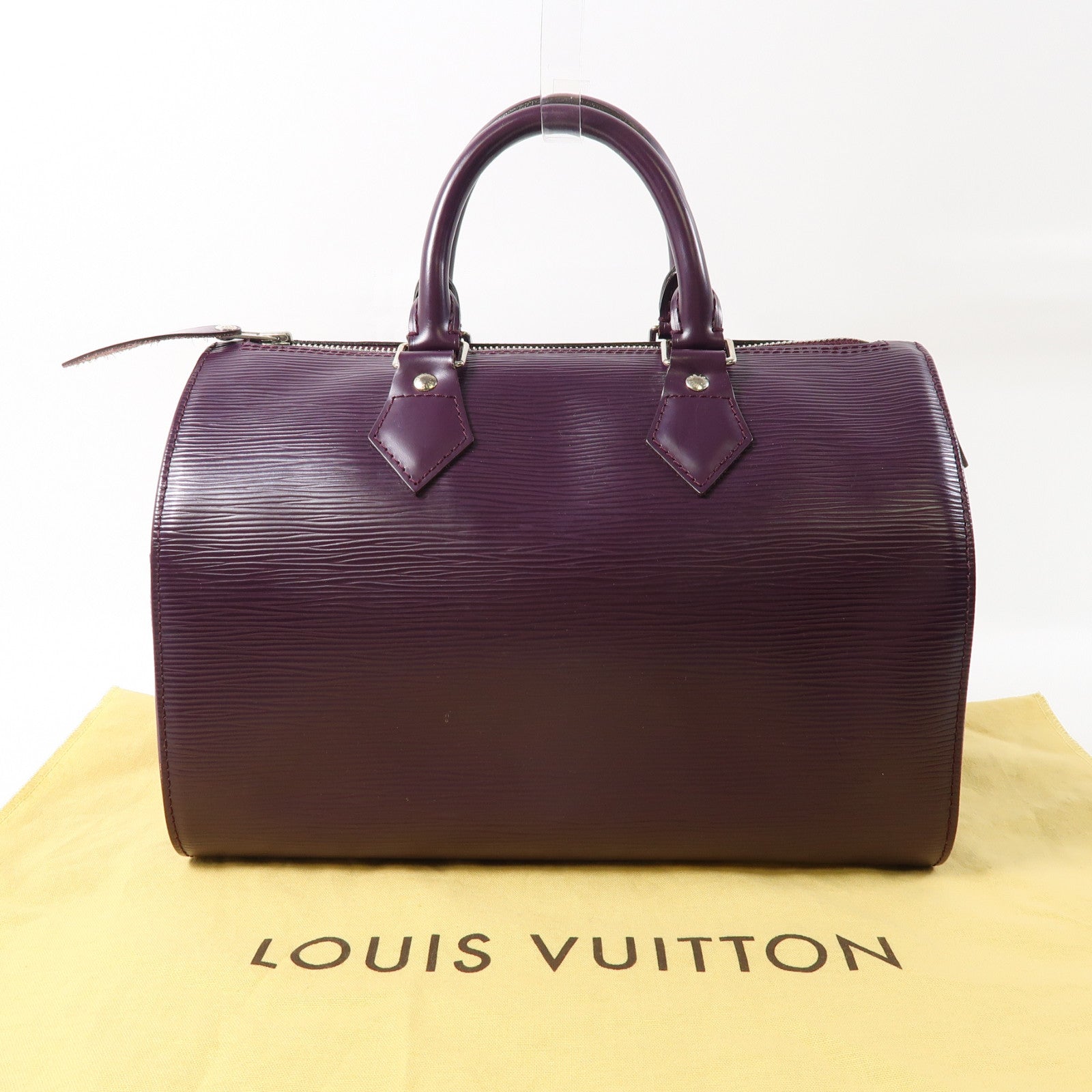 LOUIS VUITTON Epi Speedy 30銀扣手挽袋紫色