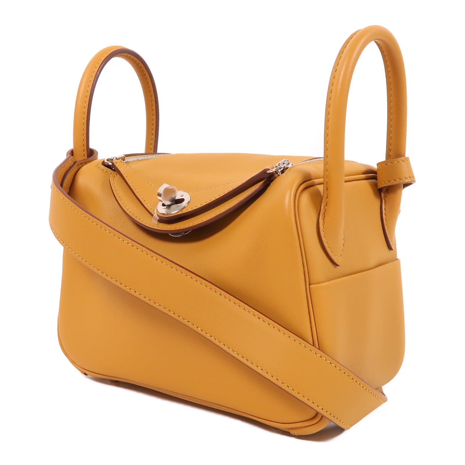 HERMES 【激減優惠】Swift皮革Mini Lindy 20銀扣肩背袋