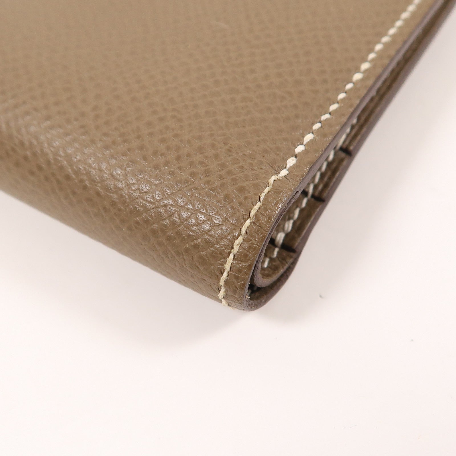 HERMES Epsom皮革Bearn Compact銀扣錢包Etoupe 18