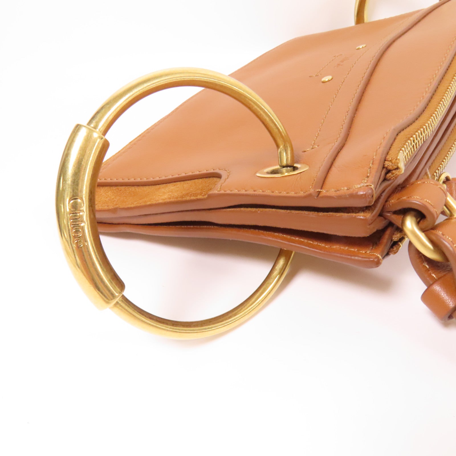 Chloe 麂皮/牛皮皮革Mini Roy金扣肩背袋