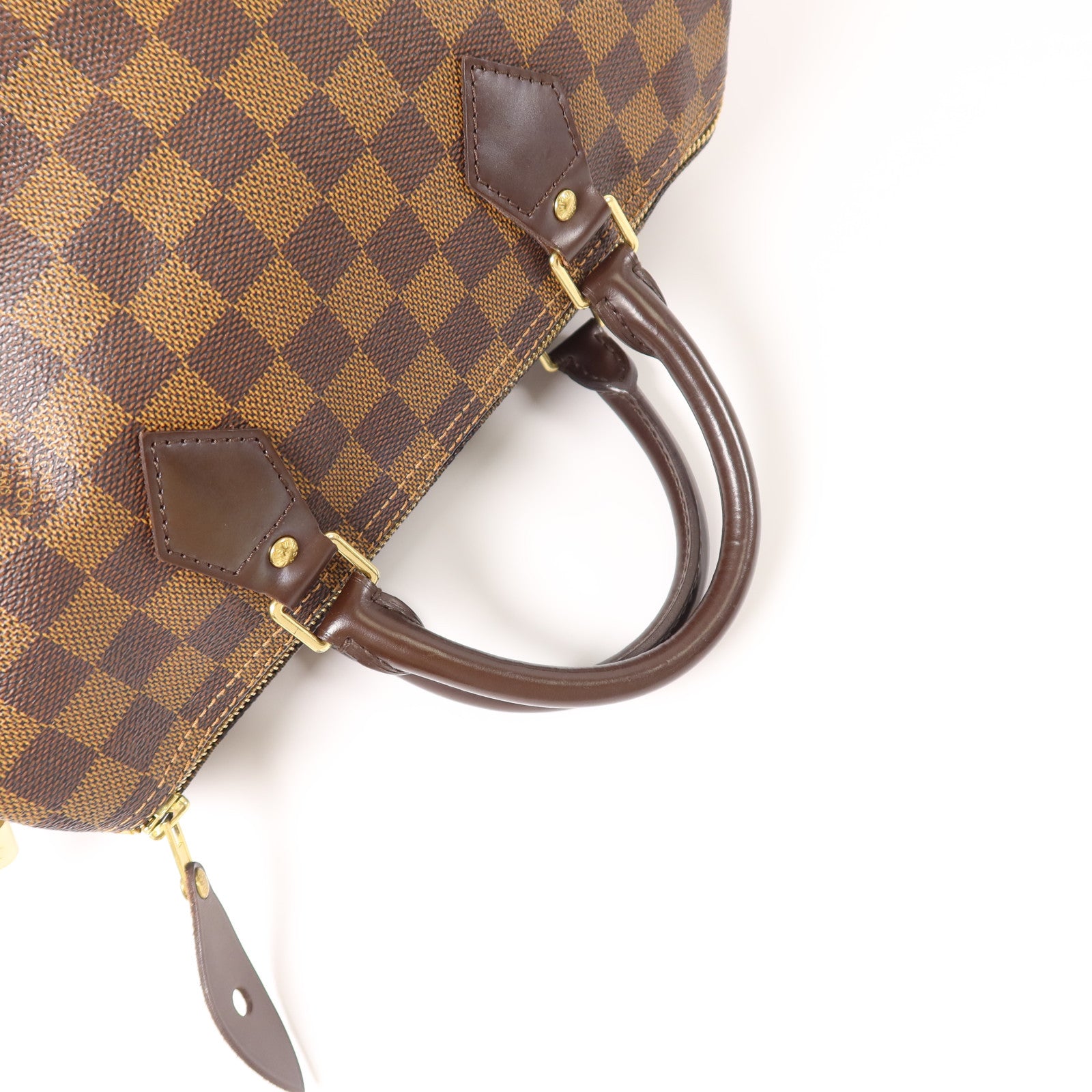 LOUIS VUITTON Damier Speedy 30金扣手挽袋
