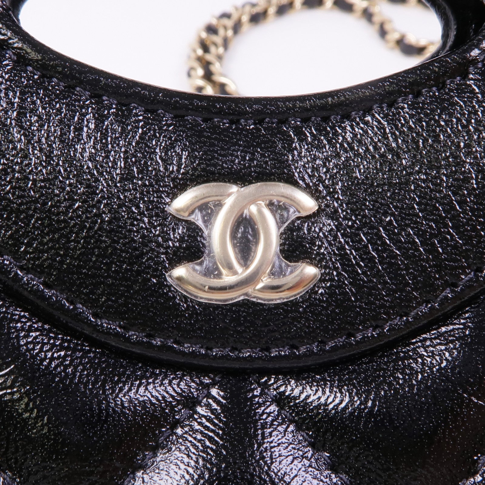CHANEL 皮革Micro 31金扣手挽肩背兩用袋