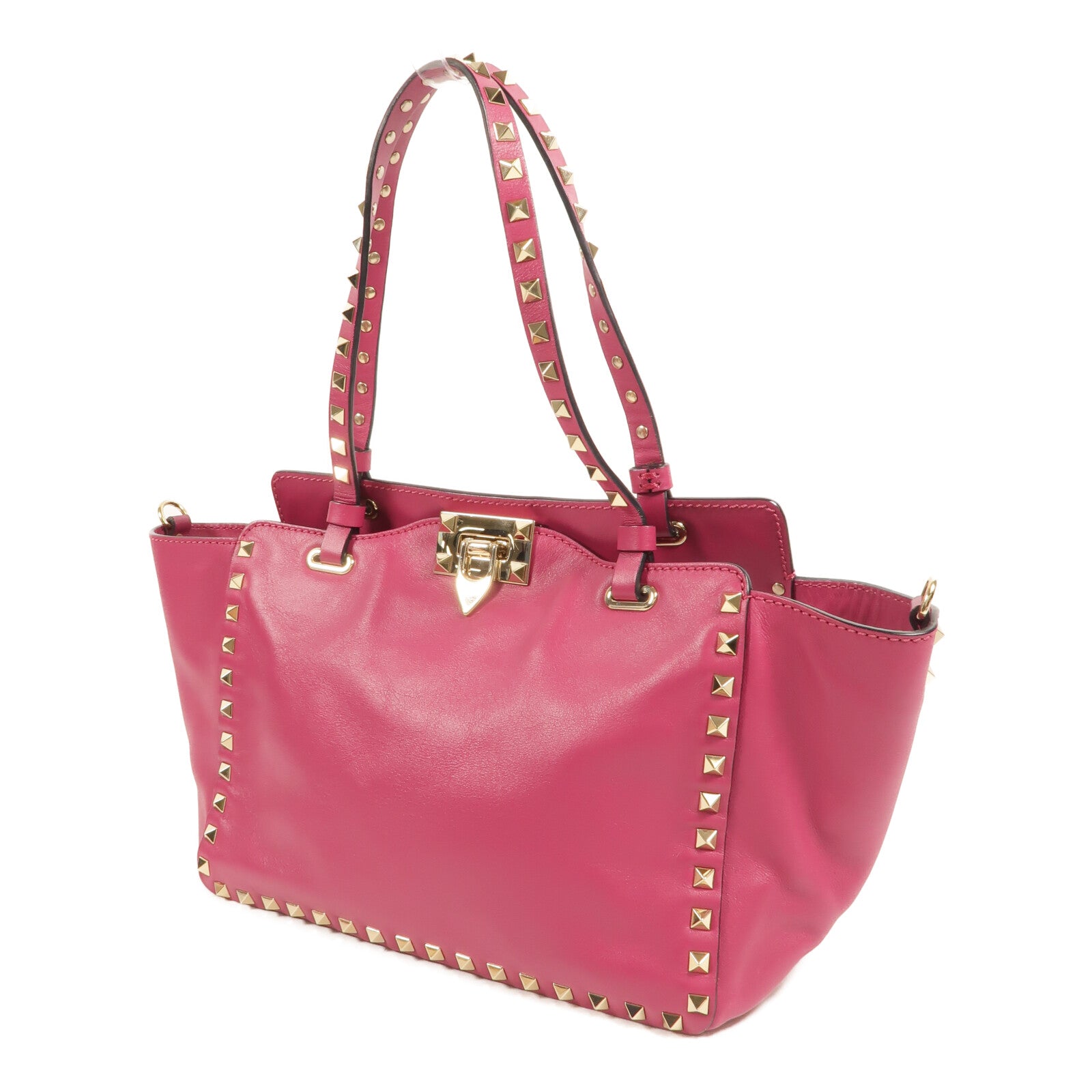 Valentino 牛皮皮革Rockstud Top Handle手挽肩背兩用袋